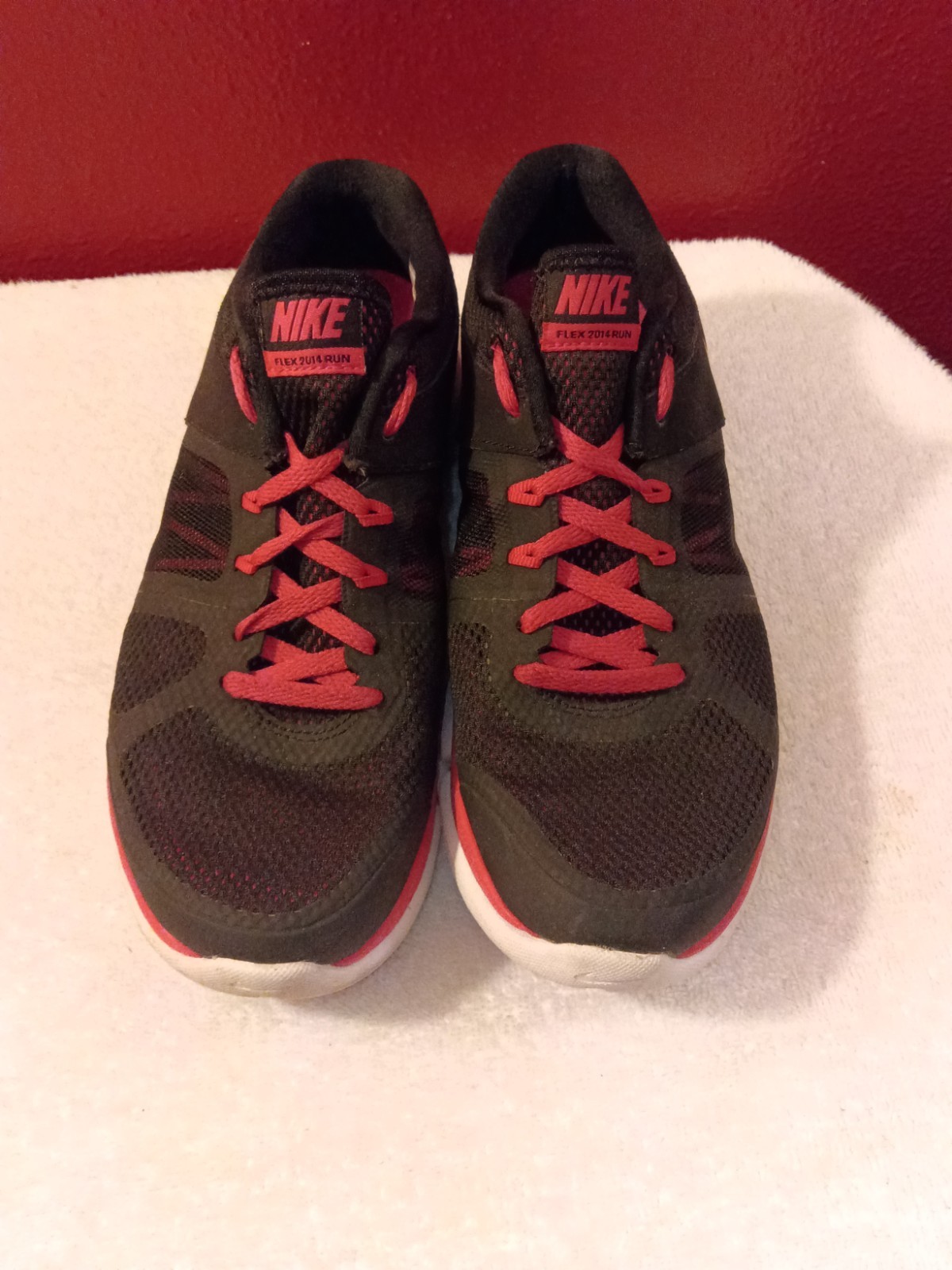 Nike Flex 2014 Run Womens Size 8 Running Jogging Shoes Black Pink