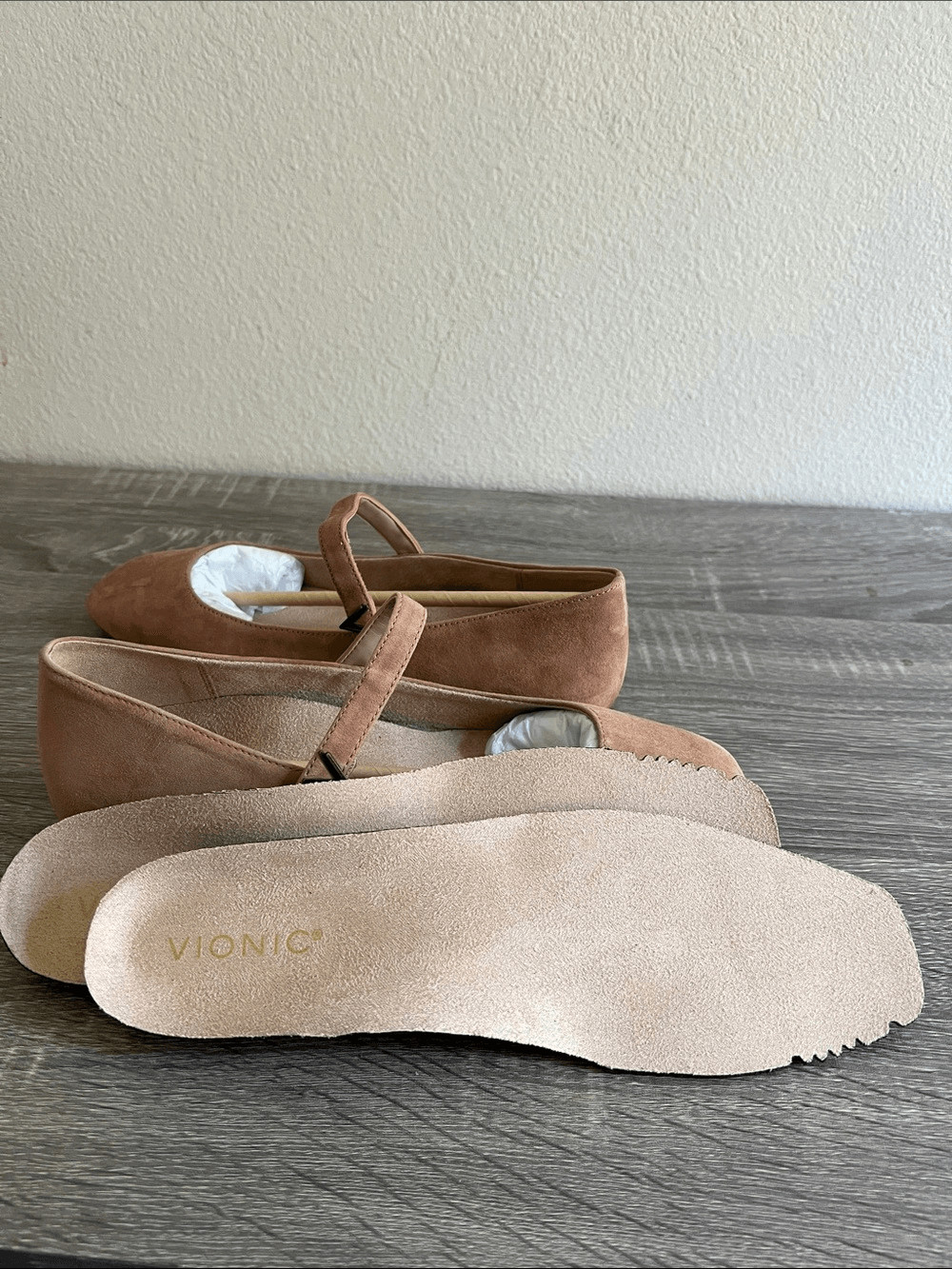 Vionic Alameda Mary Jane Flats Womens Blush Suede Square Toe Comfort Shoes 9.5
