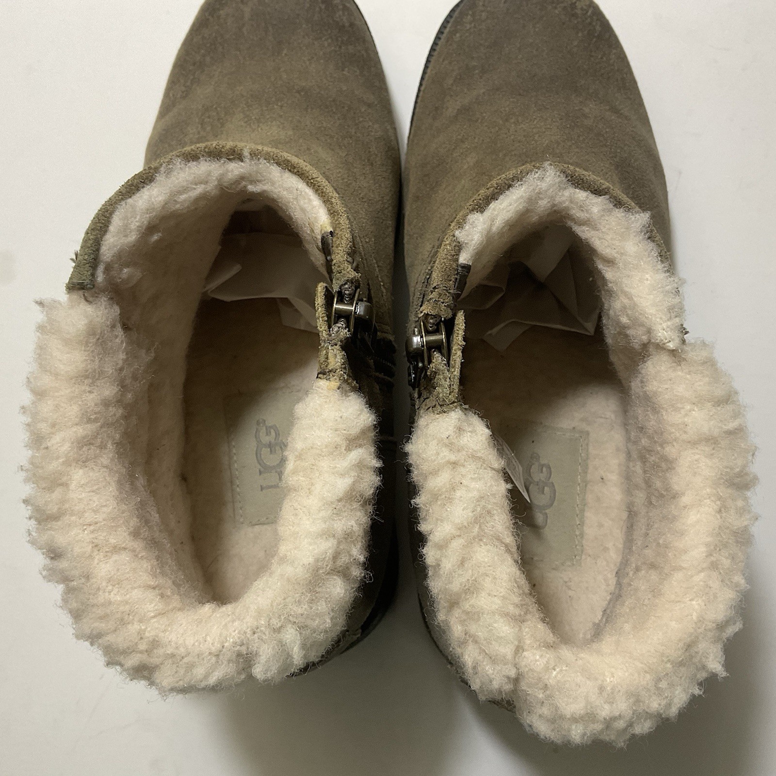 UGG Benson II Suede Shearling Lined Ankle Boots Buckle Brown Womens 7 US