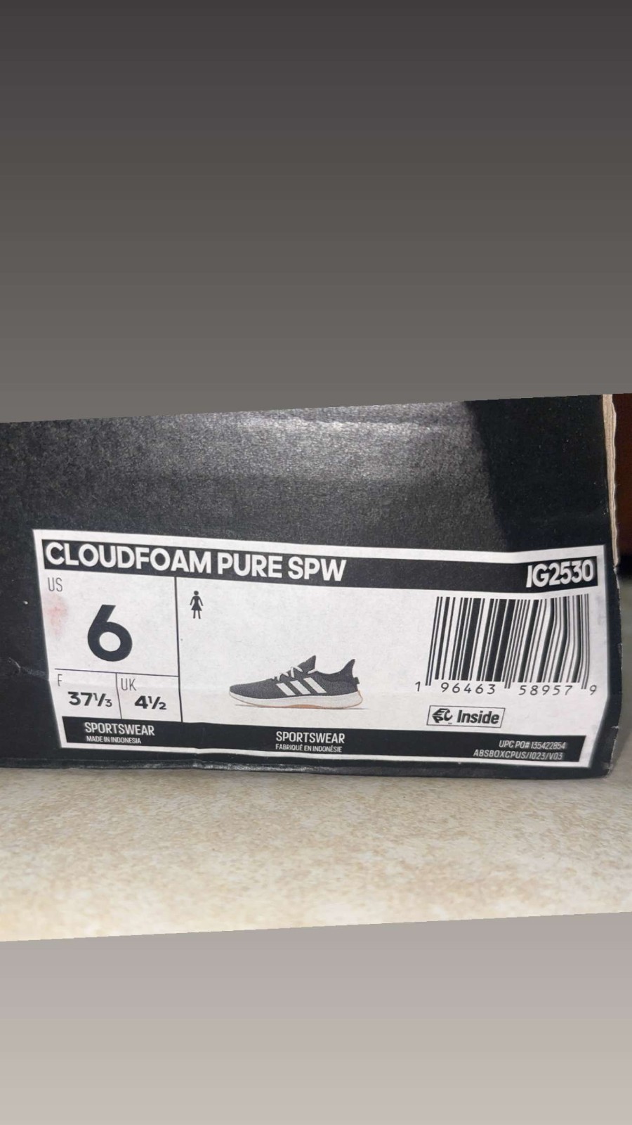 adidas Cloudfoam Pure SPW Women’s Lace-Up Sneakers Black/White Gum IG2530
