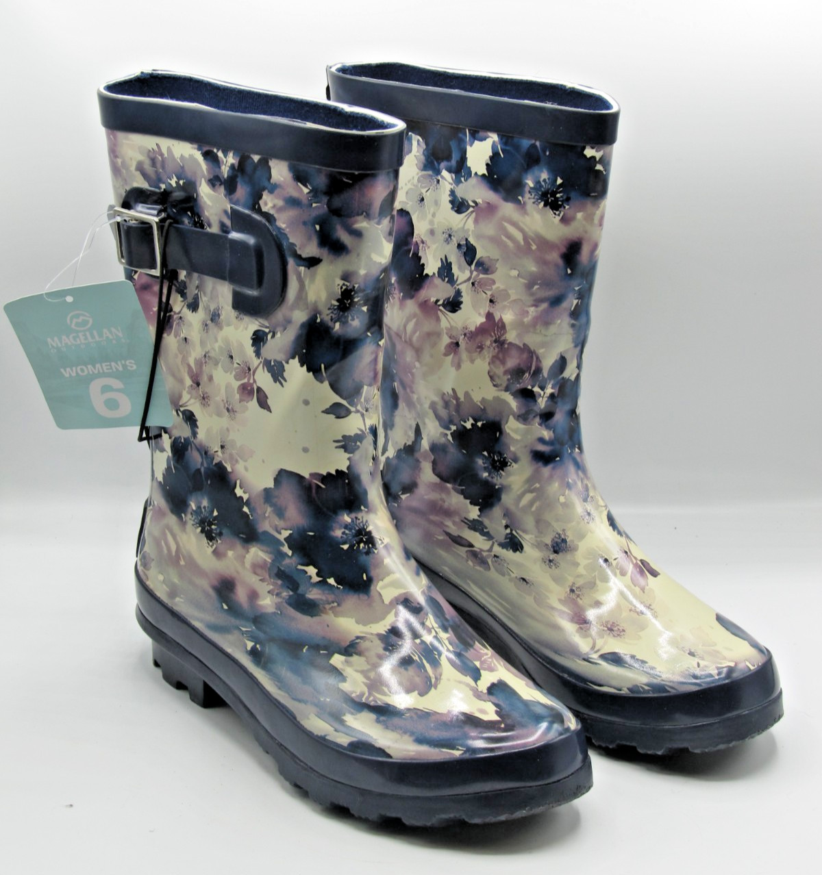 MAGELLAN Outdoors Spring Rain Boots Waterproof Rubber Upper Women Size 6 NEW
