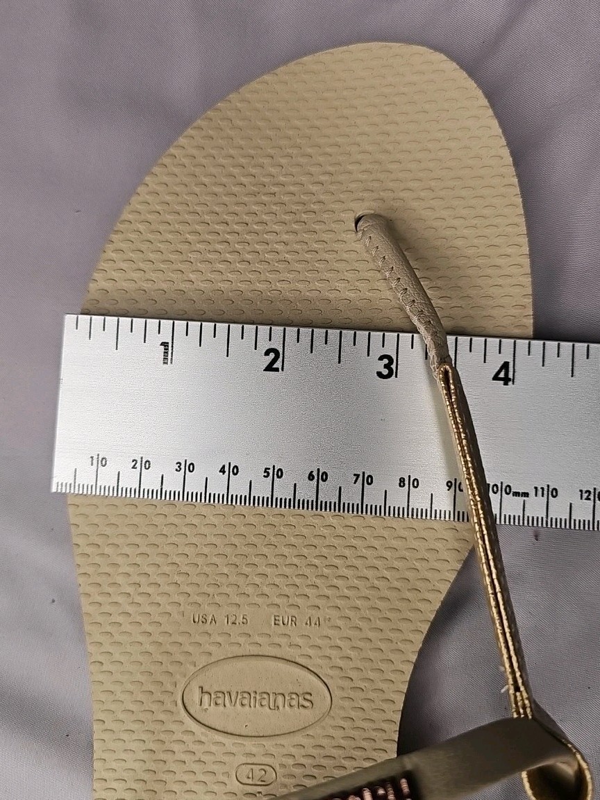 Havaianas You Rio Womens Flip Flop Buckle Ankle Gold Flat Sandals Size USA 12.5