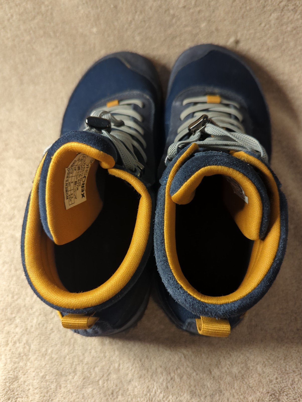 Xero Shoes Ridgeway Waterproof Hiking Boots Trail Womens Size 9.5 Blue Yellow