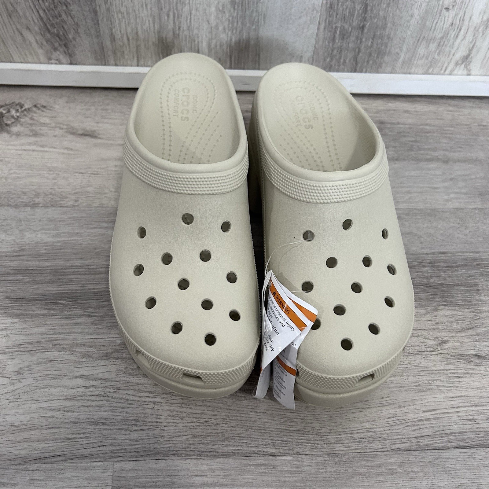 Crocs Siren Clogs Chunky Platform Heels Women 11 Bone Ivory Off White New
