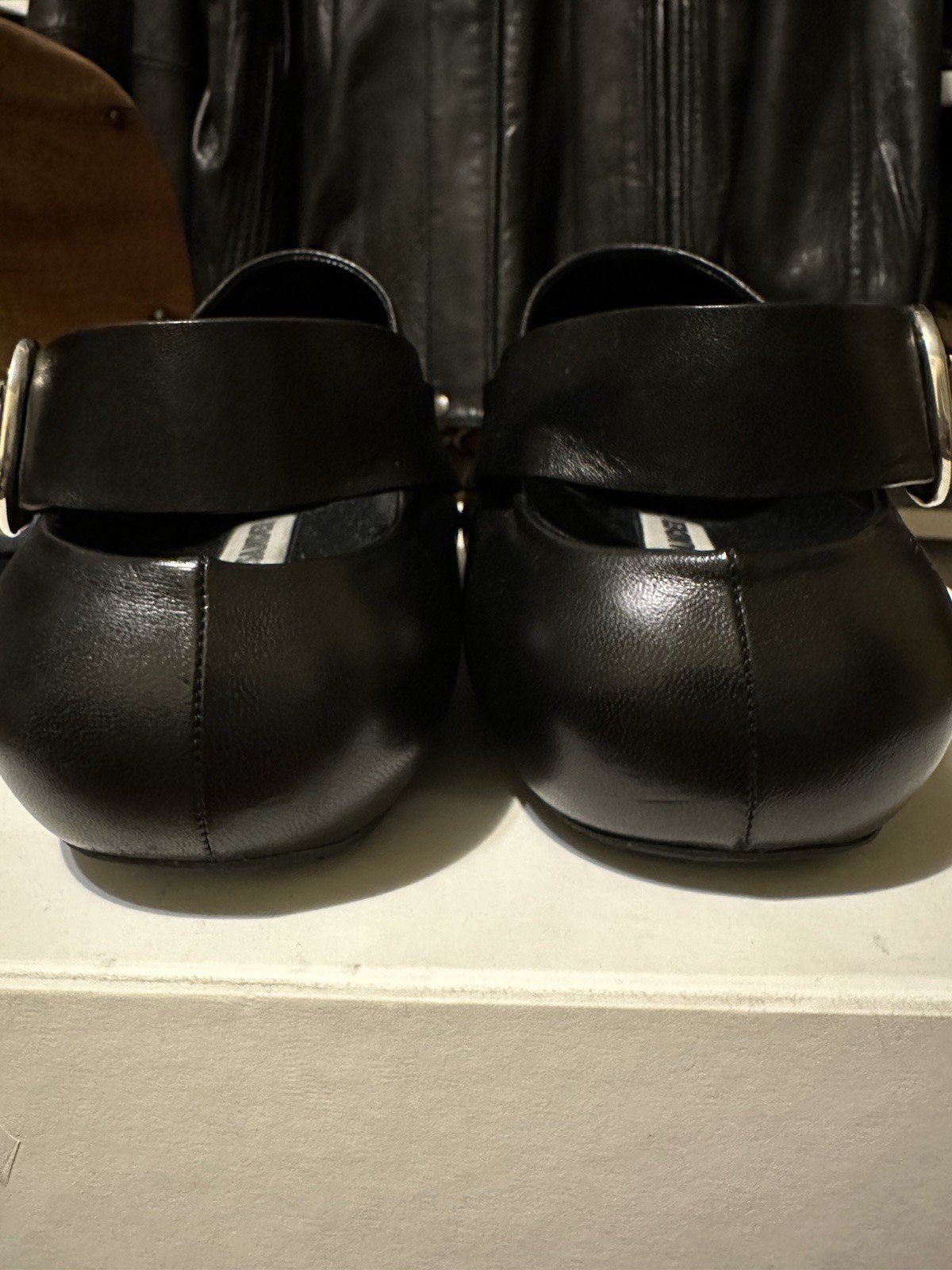 Retail $1,280 Jil Sander Sabot Leather Sandals Clogs 37 Black Mules Slide Italy