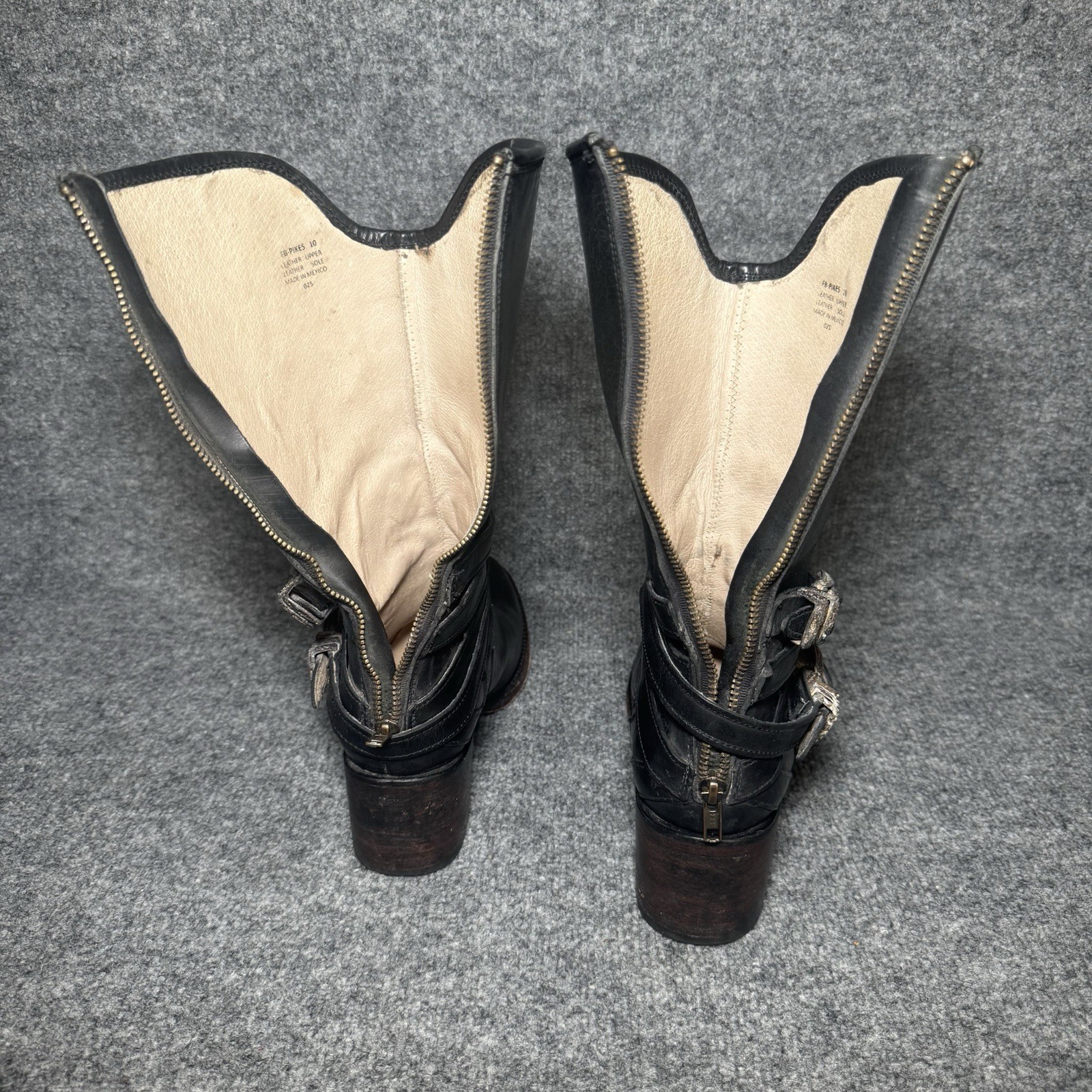 FREEBIRD BY STEVEN Pike Black Boots Women Size 10 Western Buckle Straps
