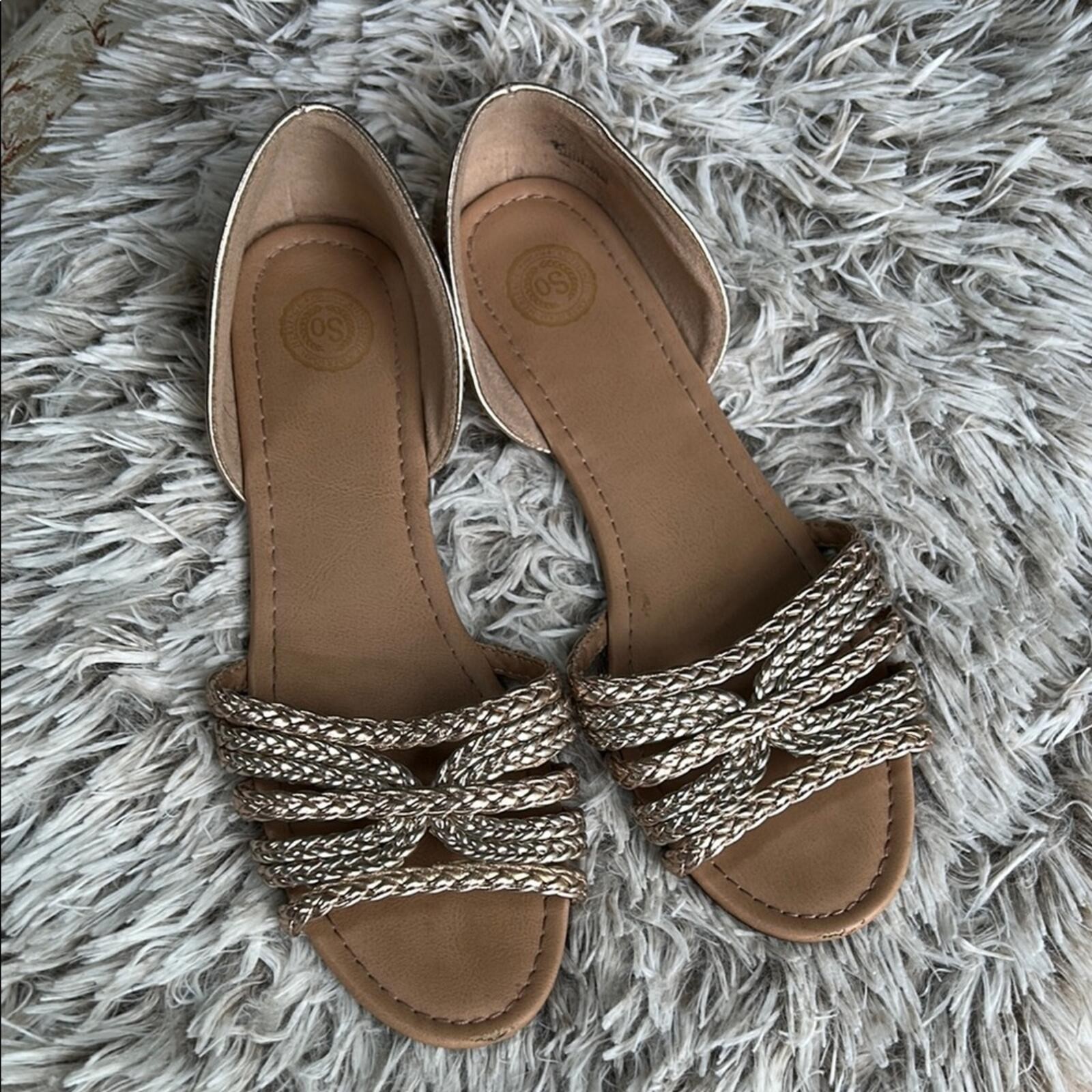 SO Tan Braided Sandals Slip-On