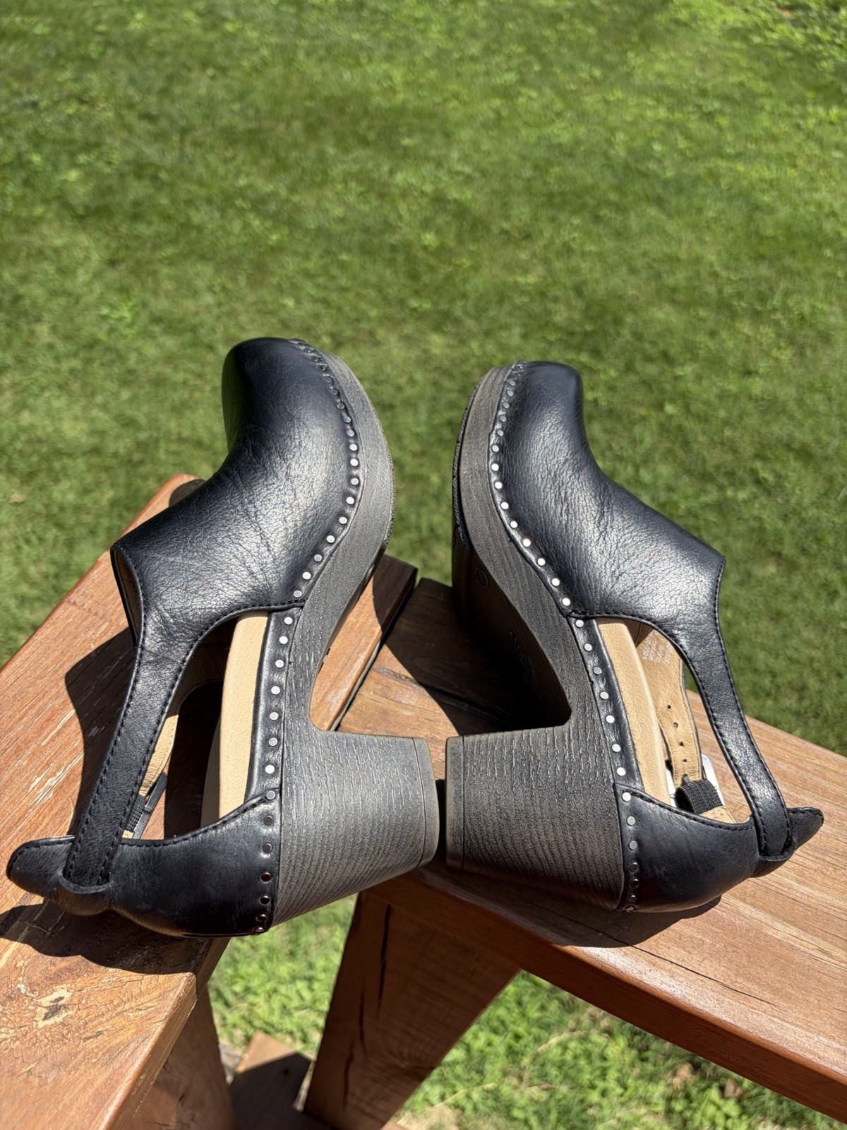 Dansko Sassy EU 36 US 6.5 Leather Black Milled Burnished 1831029400 Womens EUC