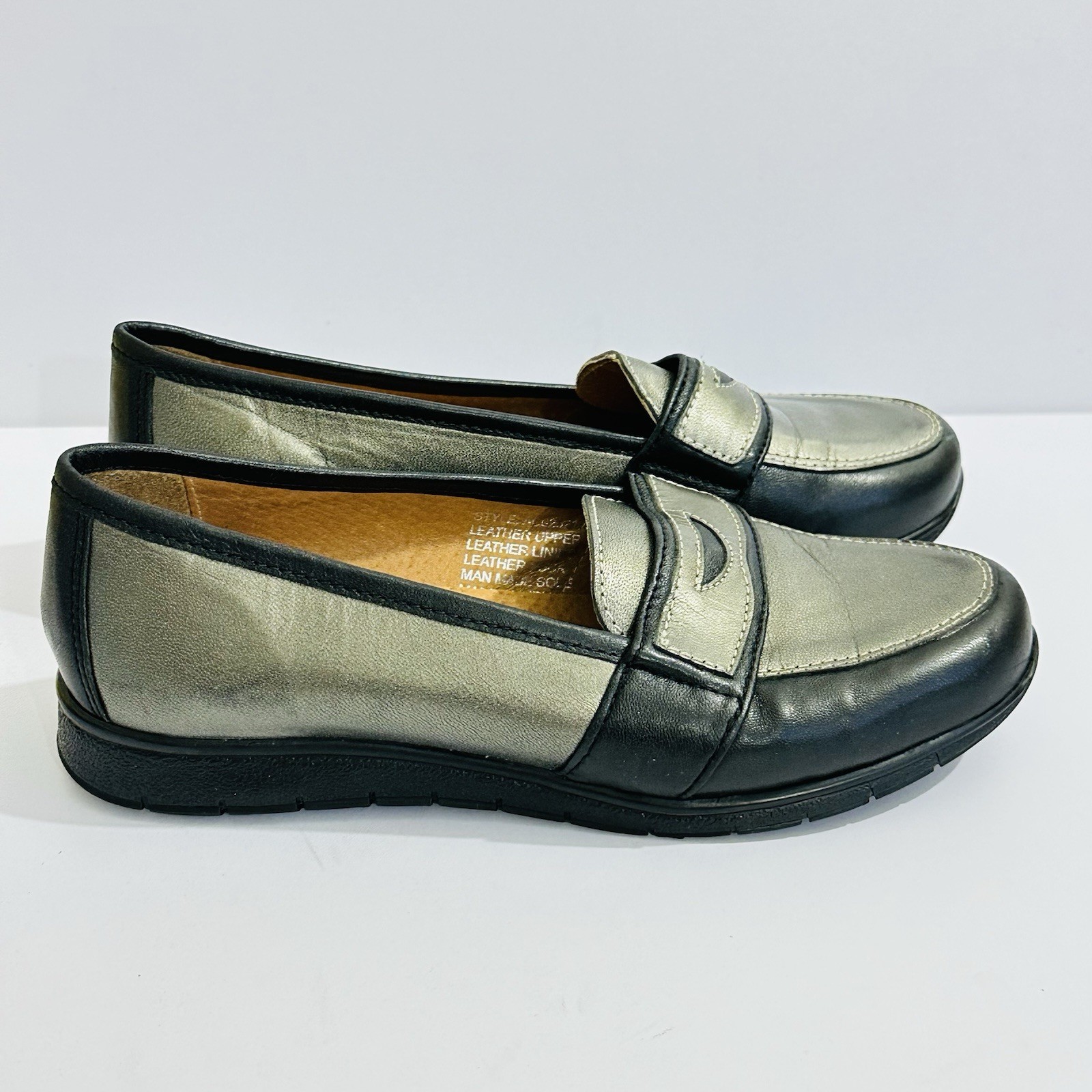 Blue Illusion Women’s Two Tone Leather Comfort Loafers EU37 AU6