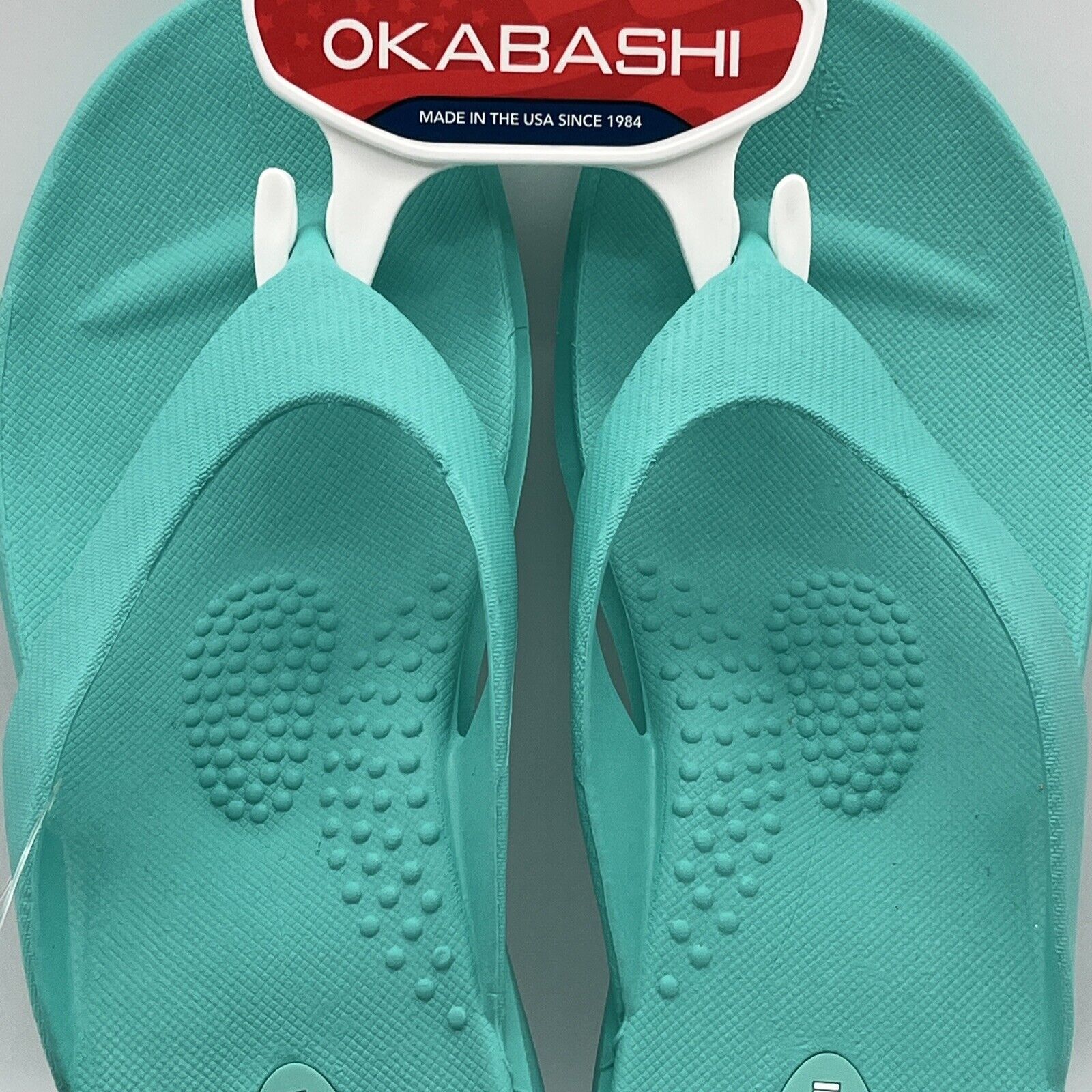 Okabashi Women’s Size M 6.5-7.5 Flip Flops Sea Glass Green Sandals USA