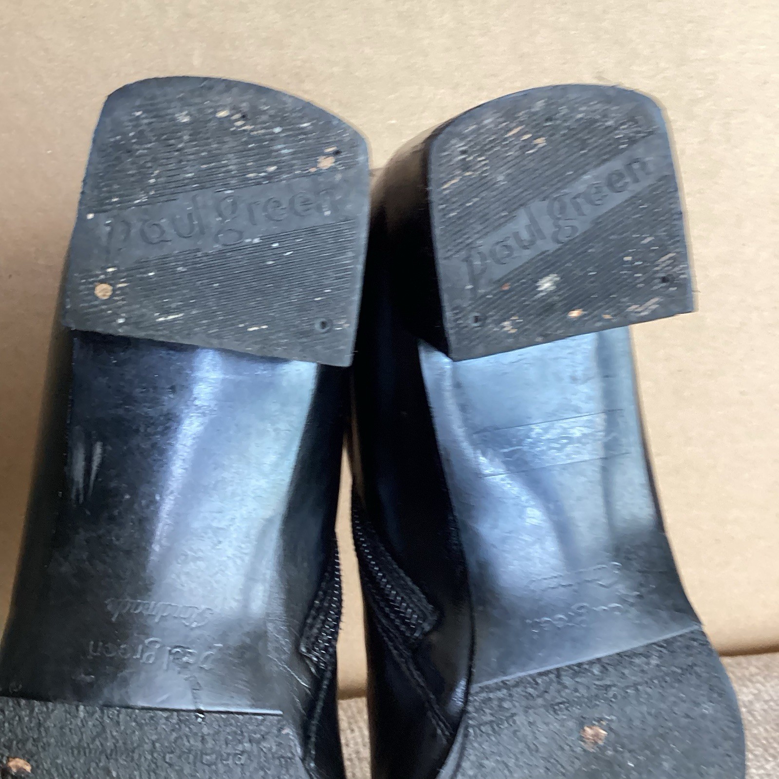 Paul Green Women’s Black Leather Ankle Boots Sz 5.5 Made in Austria Zip Comfort