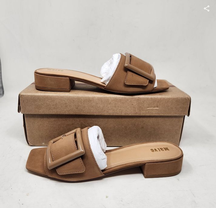 New women’s EU 39 (US 8-8.5) Maeve x Anthropologie buckle slide sandals in Tan