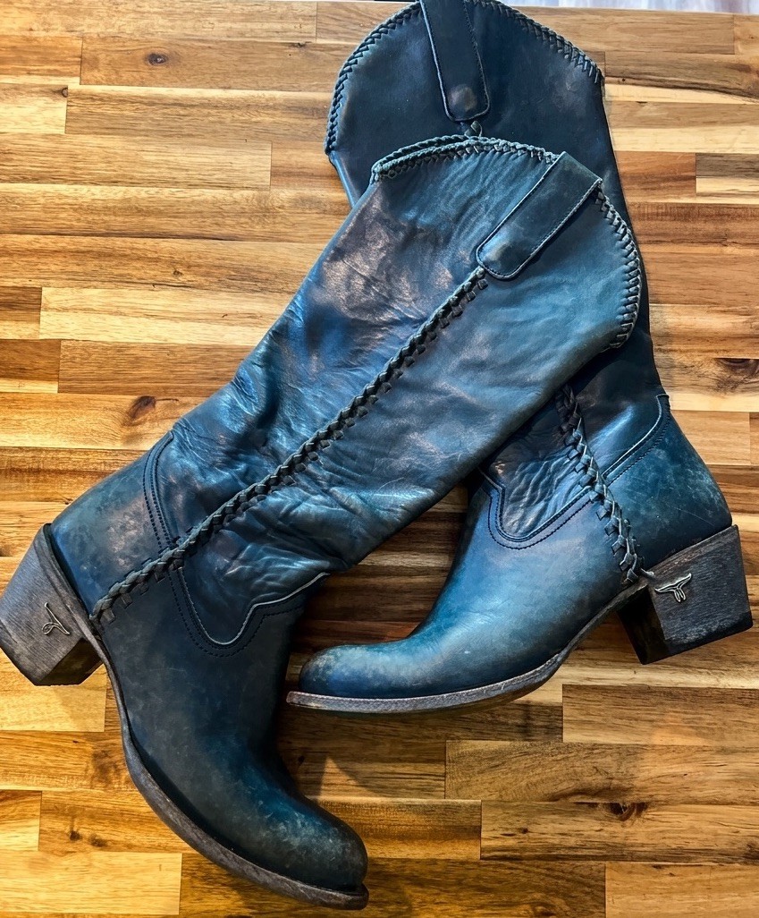 Women’s Lane by Junk Gypsy “Plain Jane” distressed blue leather boots