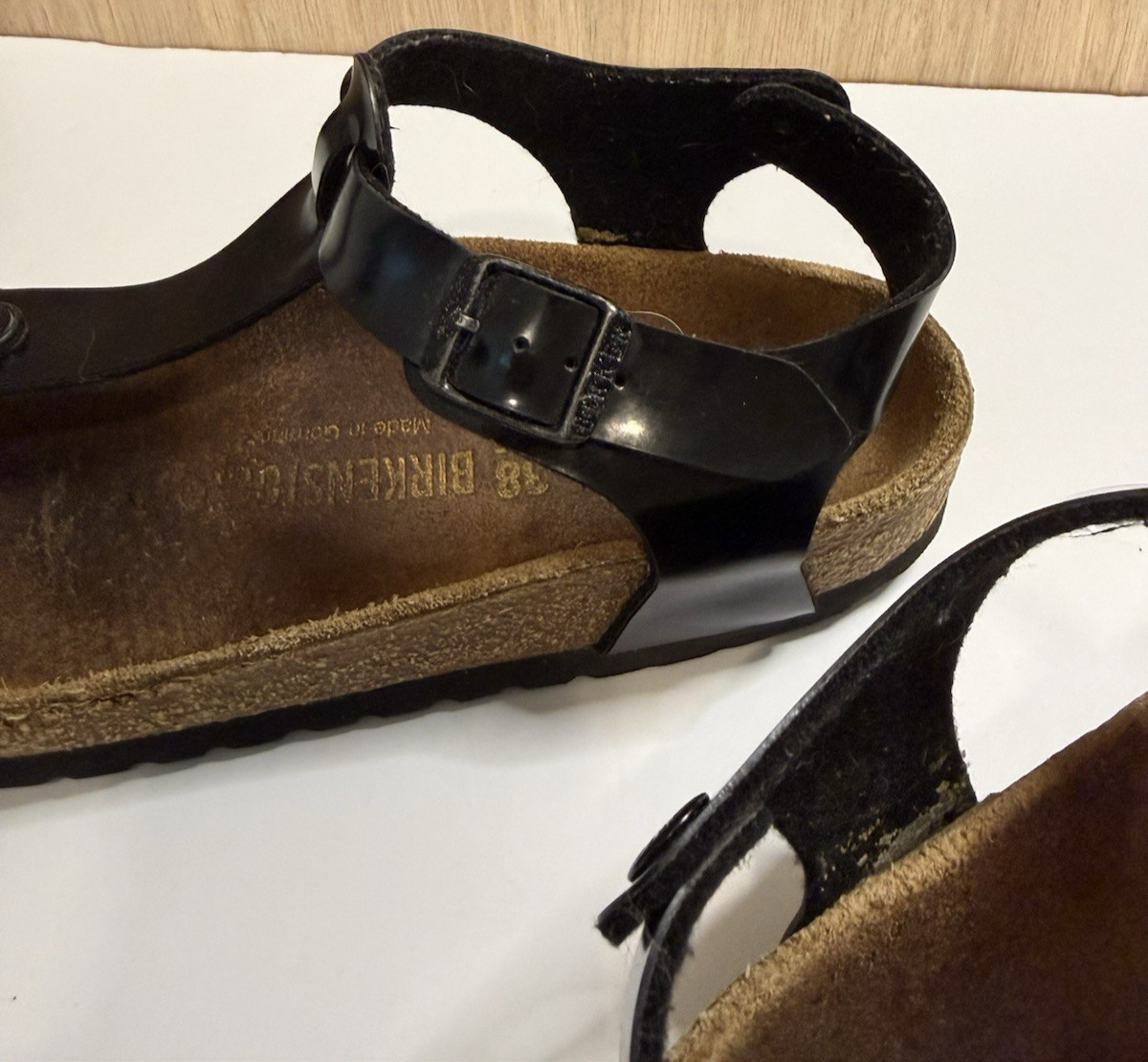 Birkenstock Women’s Kairo Sandal Patent Black Size EU 38 US 7 – 7 1/2