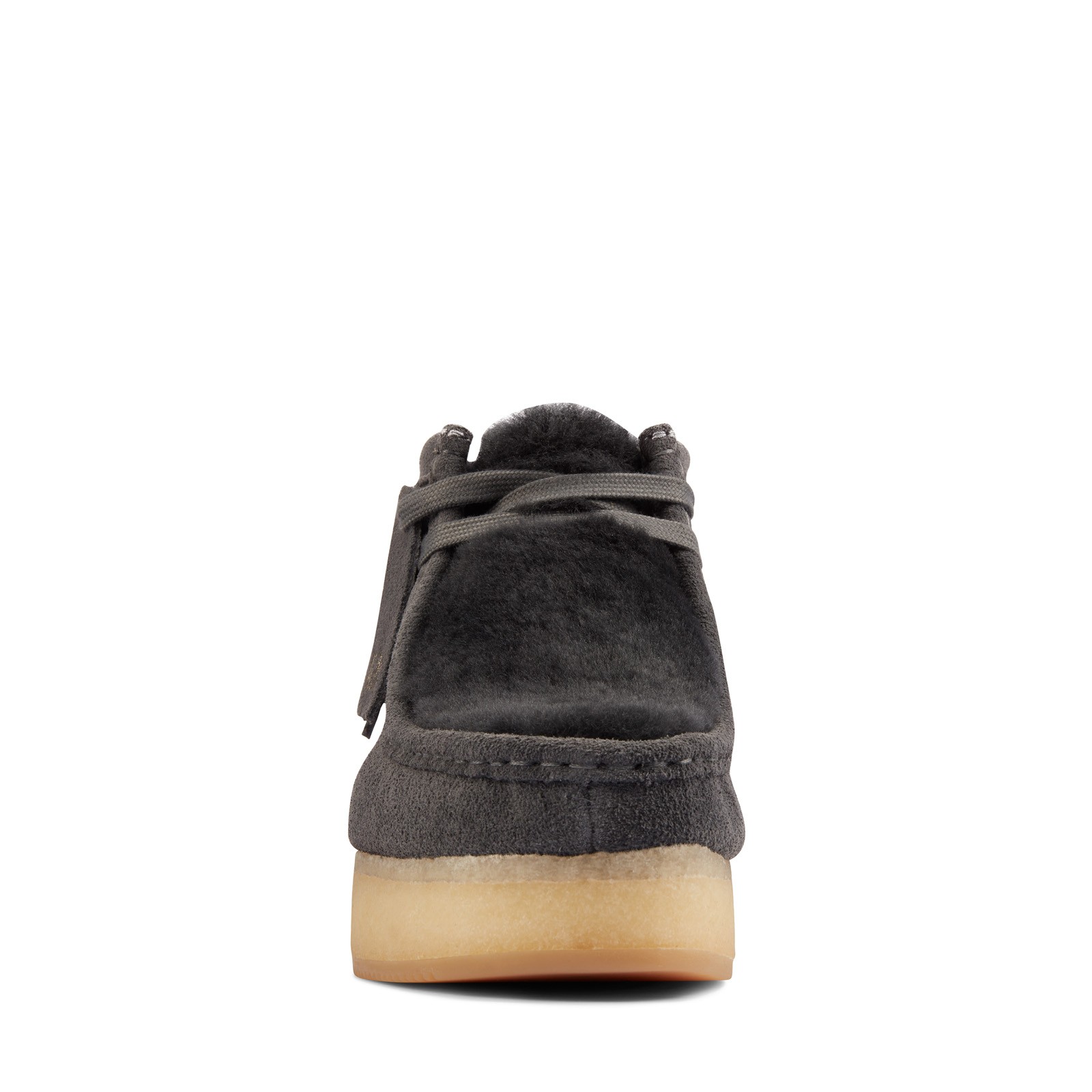 Clarks Wallabee Wedge 26163280 Womens Gray Suede Lace Up Chukkas Boots