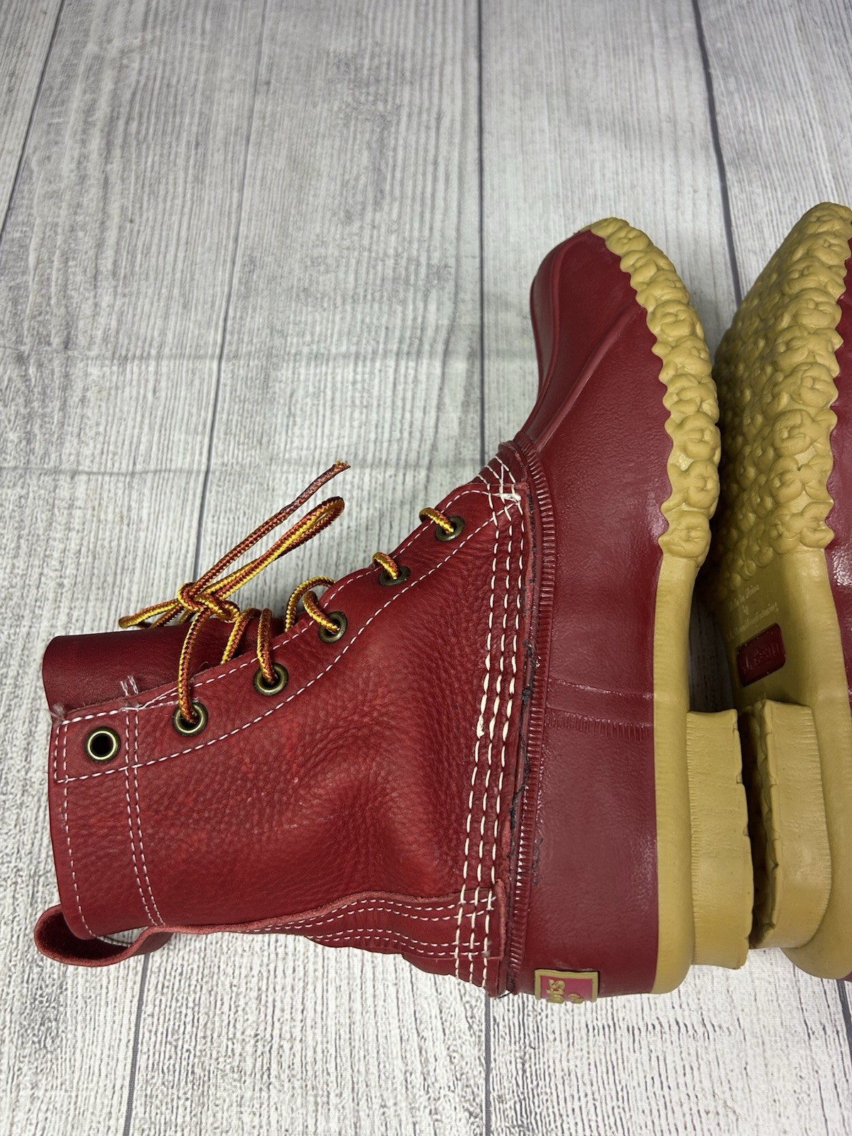 LL Bean Womens Limited Edition Red Leather Duck Boots Size 6 M USA Maine