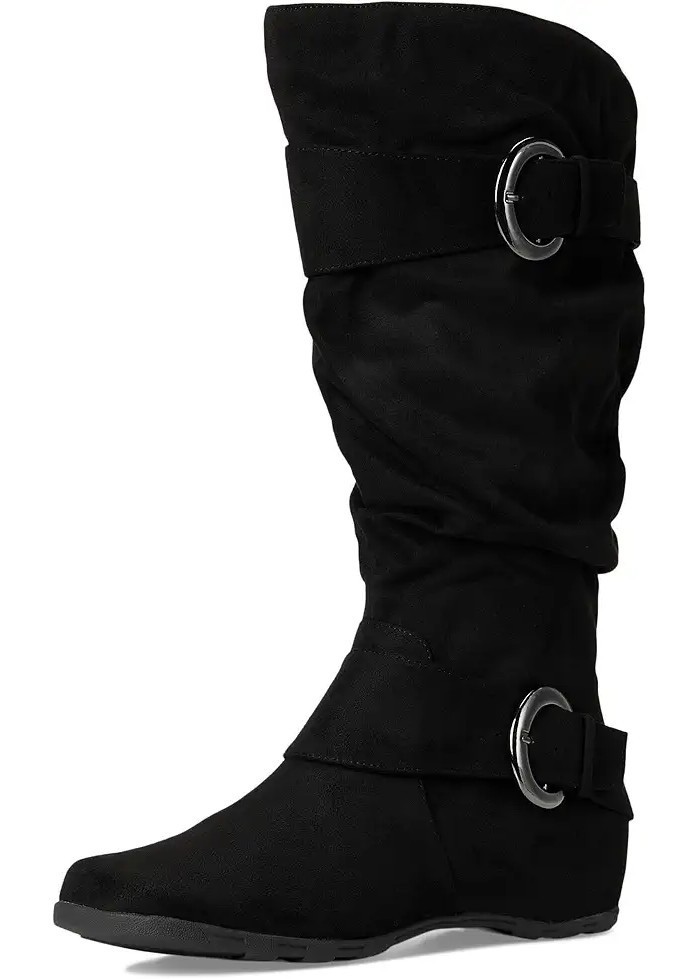 #49 Journee Collection Women’s Jester Extra Wide Calf Rouched Buckle Shaft Boots