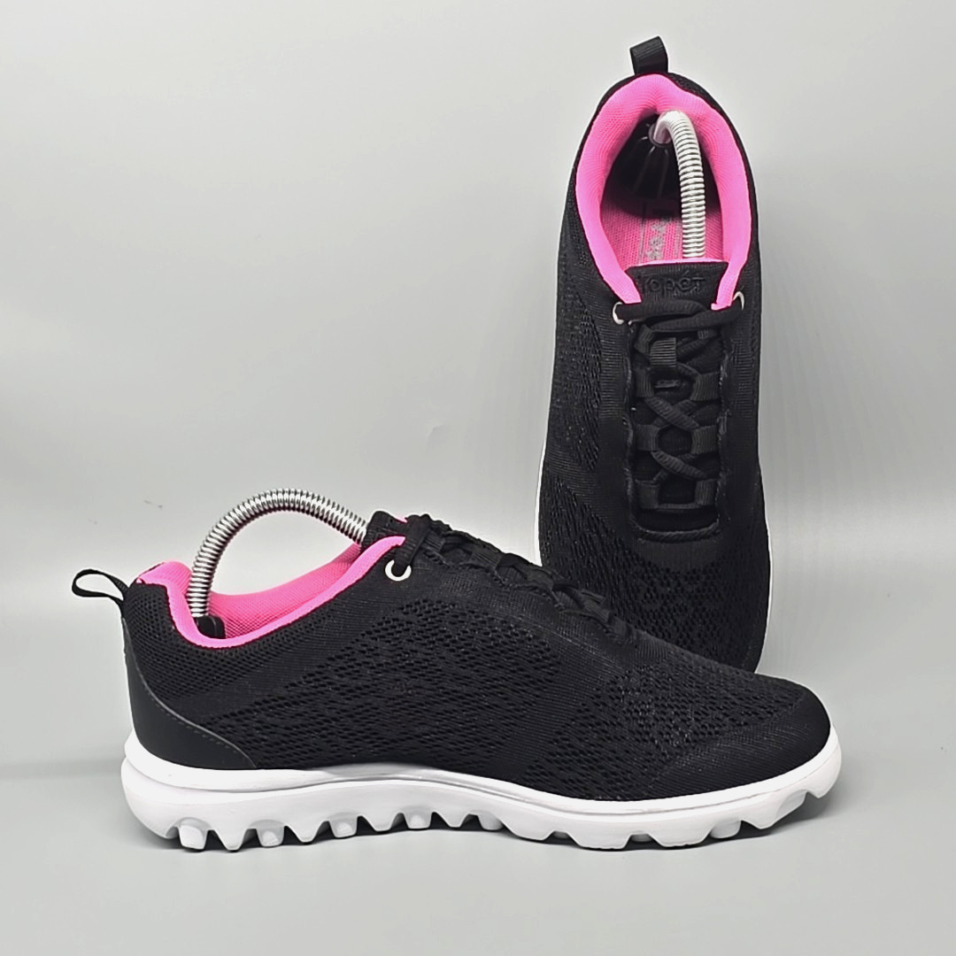 Propet Travelactiv Black Pink XX Wide Fashion Sneakers Women’s Size 7 XX(4E)