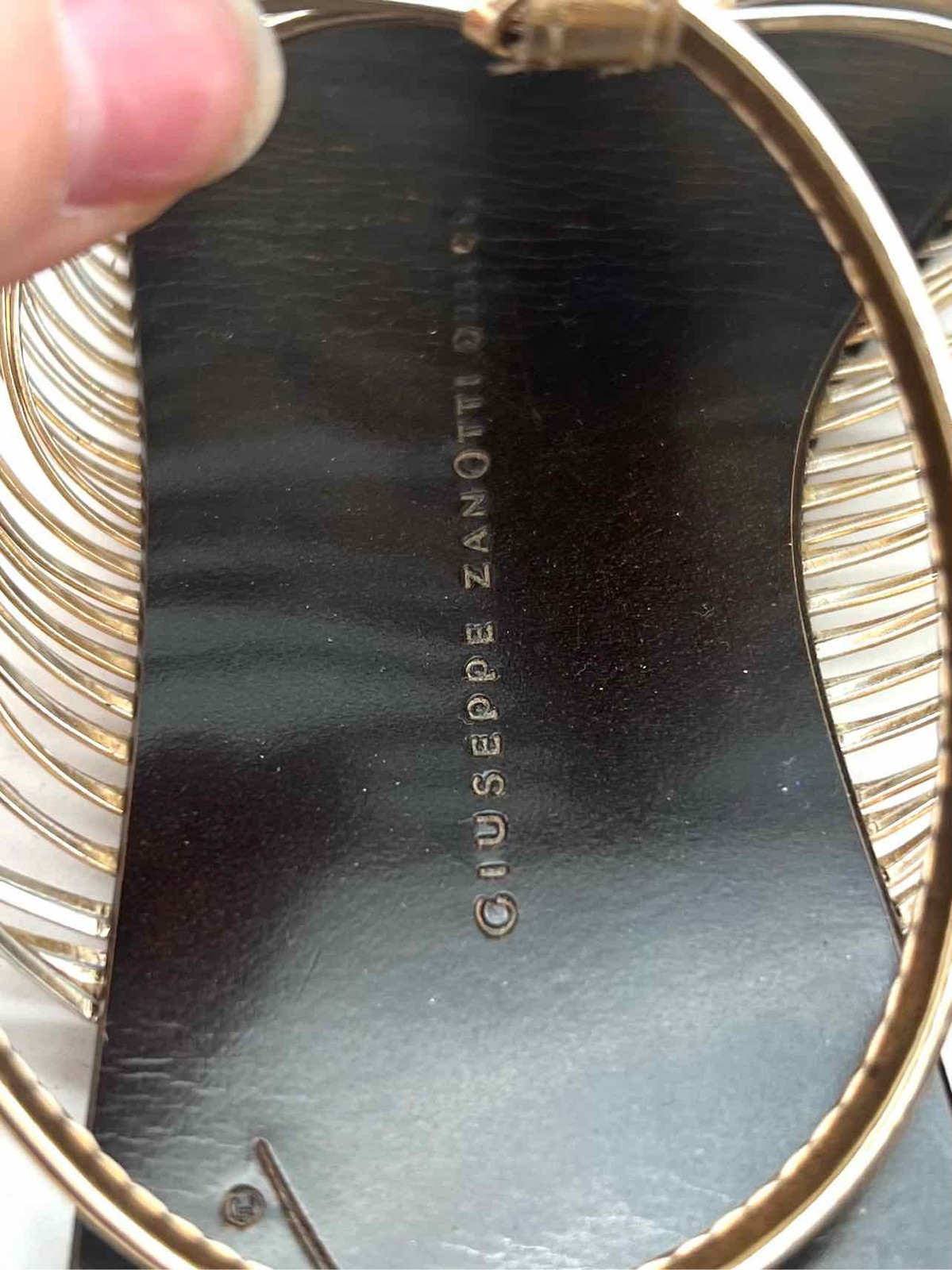Guiseppe Zanotti Design Size 6.5 Brown/Gold Ankle Strap Metallic Sandals
