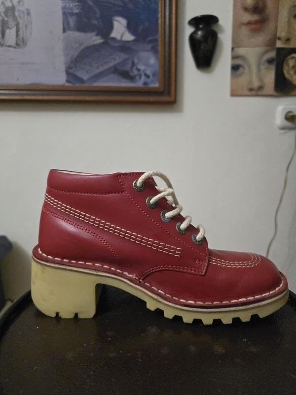Women Dr Martens Boots Red Leather 38 #3L0U