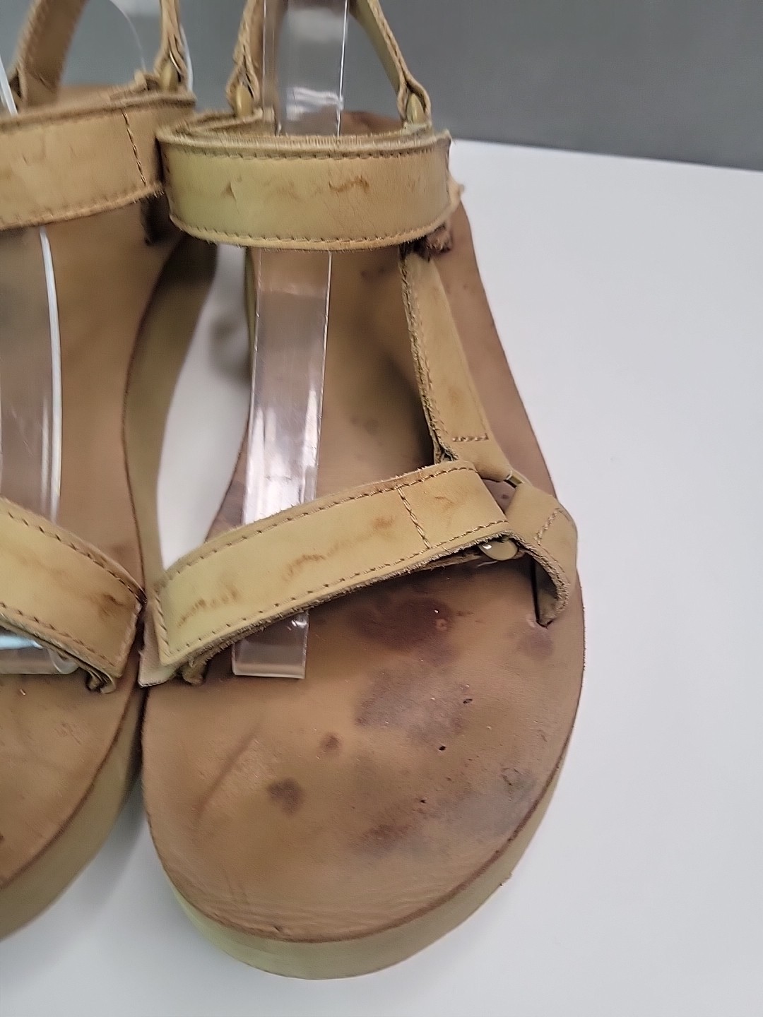 Teva Leather Midform Universal Tan Strappy Sandals Comfort Hiking Womens Size 9