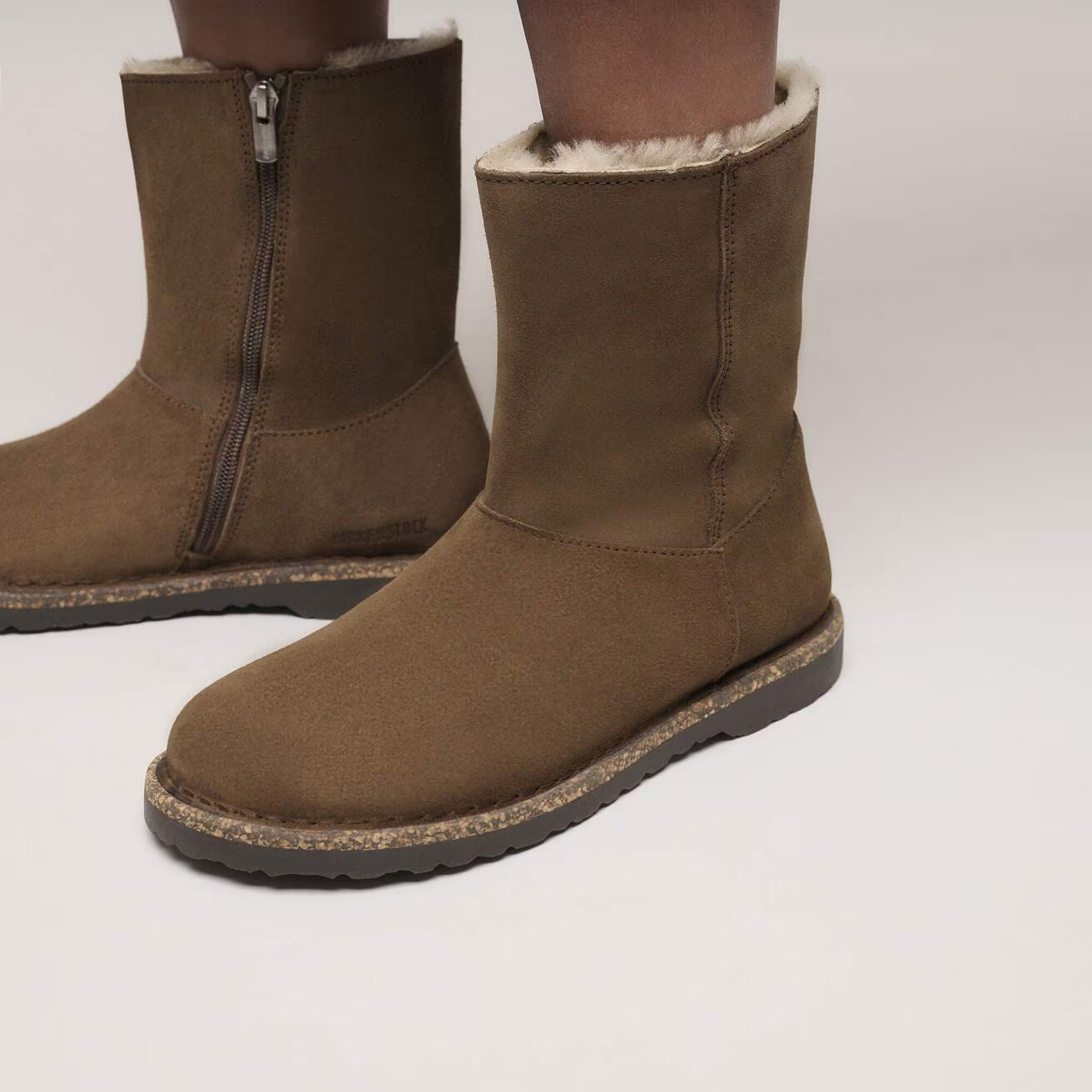 Birkenstock Uppsala Zip Shearling Boots Dark Tea US 9 EUR 40 Regular Wide NWT