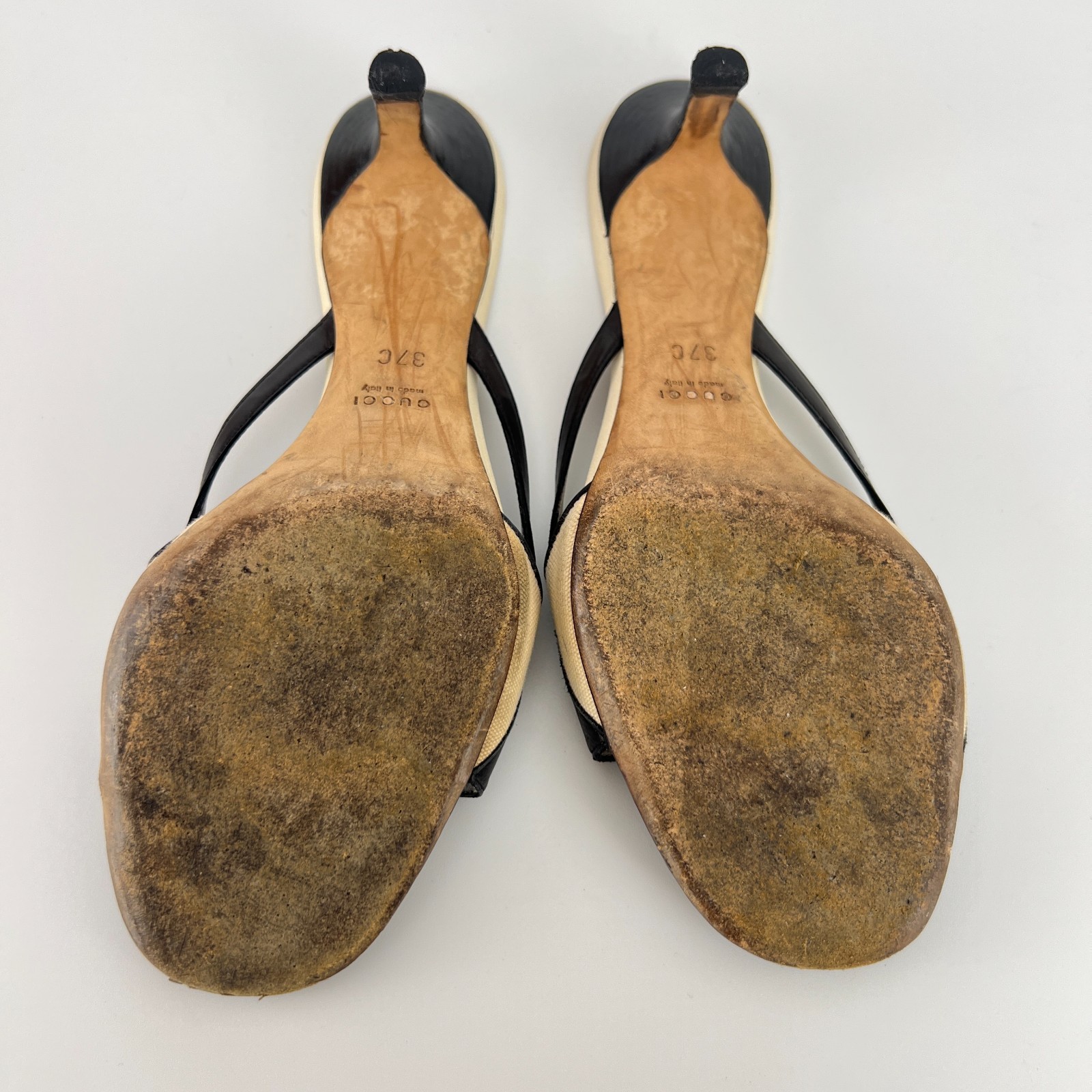 Gucci | Auth Tom Ford Era Vintage Black Leather Sandal Slide Mules (37)