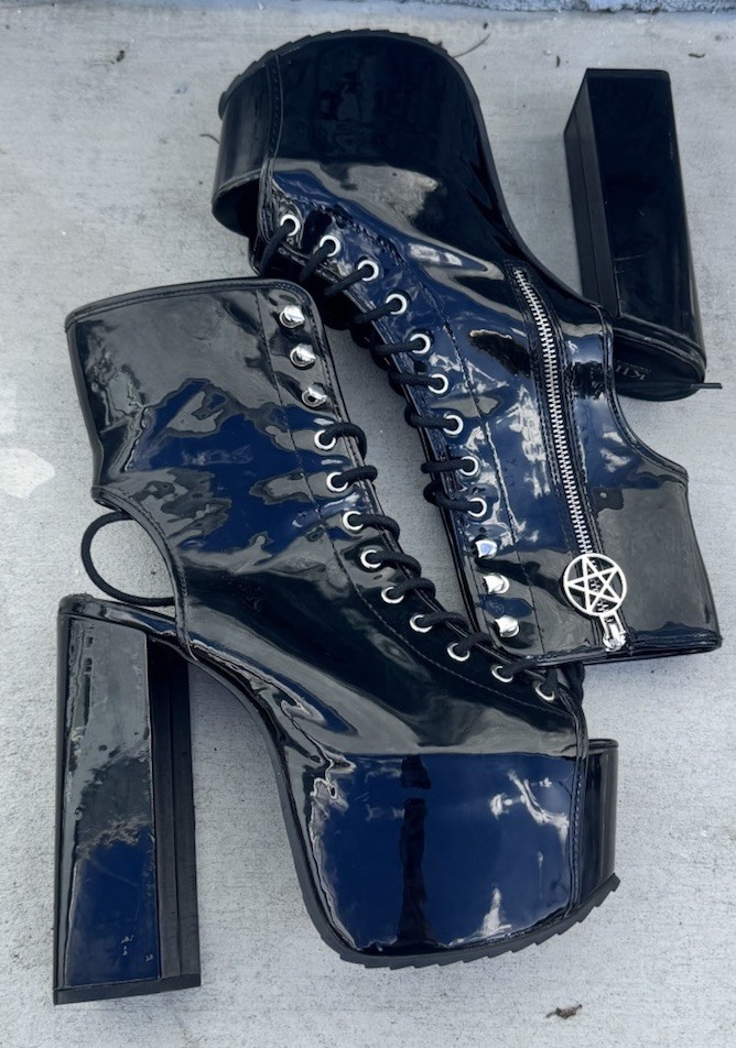 Killstar High gloss PVC Galactic Platform Heels Size 9