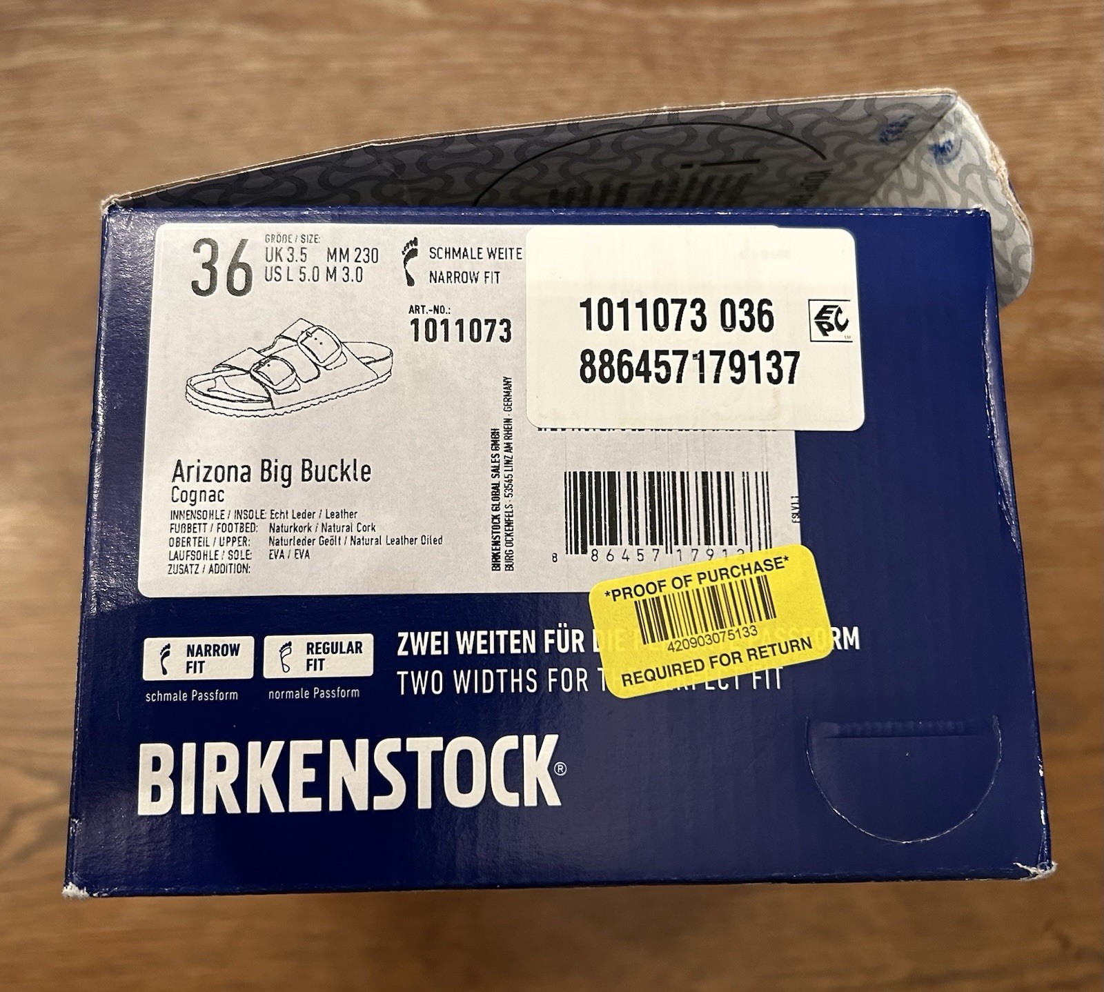 BIRKENSTOCK WOMEN’S BIG BUCKLE CANVAS SANDALS COGNAC EU 36 US 5/5.5