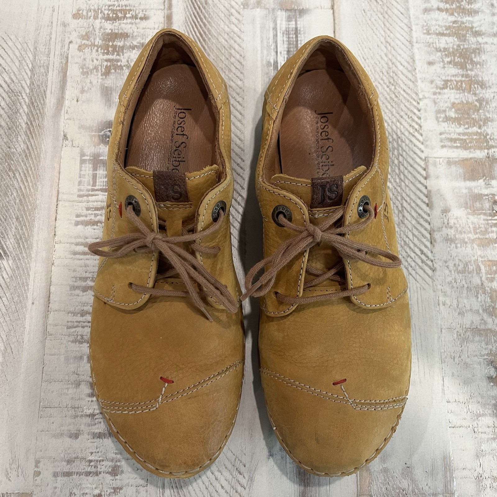 Josef Seibel Fergey 20 Leather Camel Shoes Women’s Walking EU 37 US 6 – 6.5 ~EUC