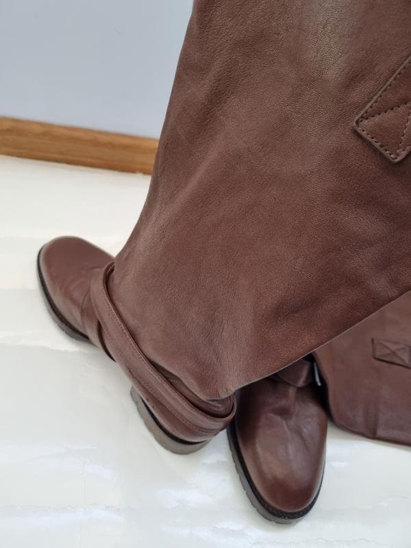 Women navy boot boots brown leather 36 #B9OM