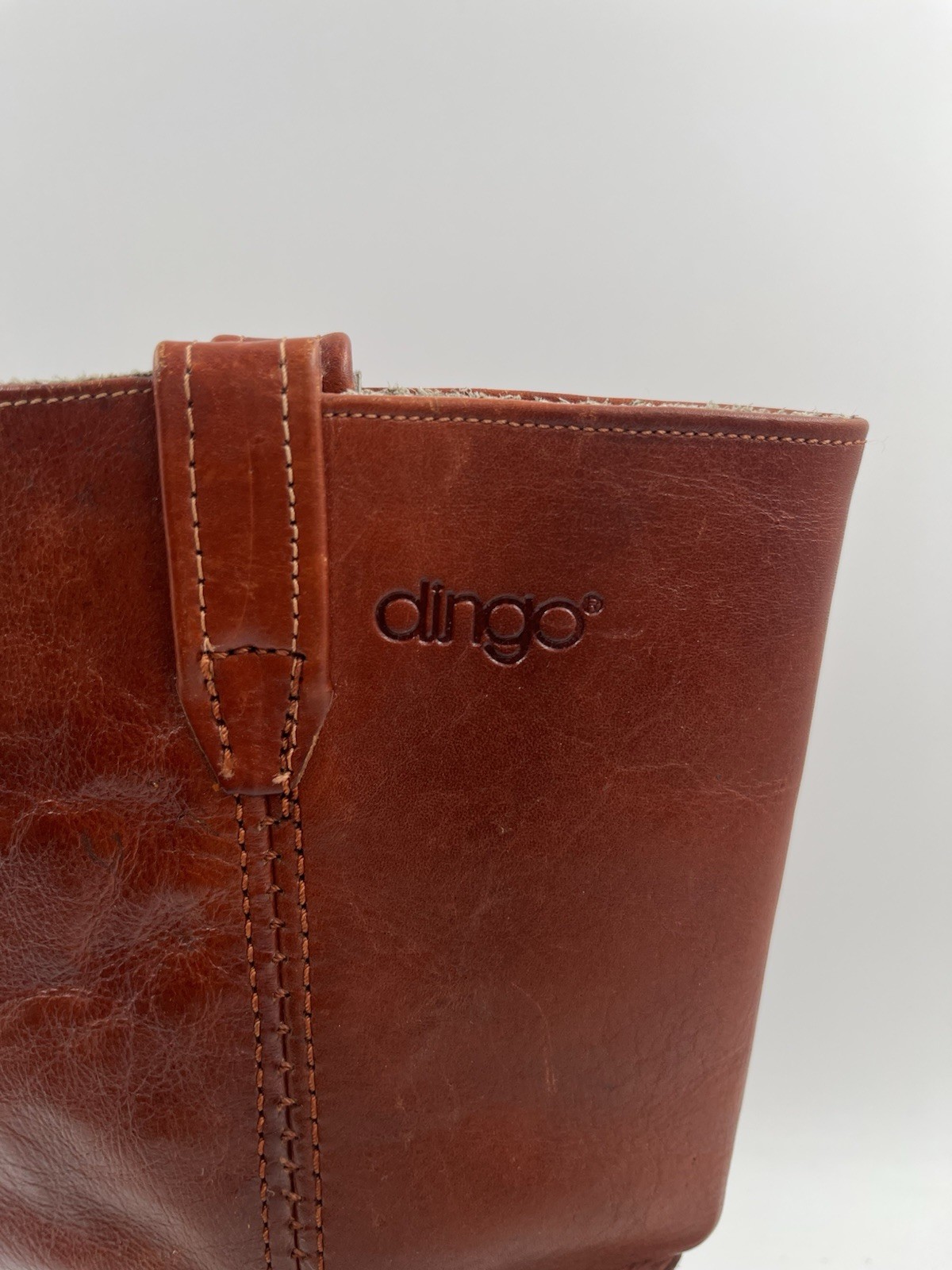 Vintage Dingo Acme Campus Womens Brown Chunky Stacked Heel Leather Boots Size 9D