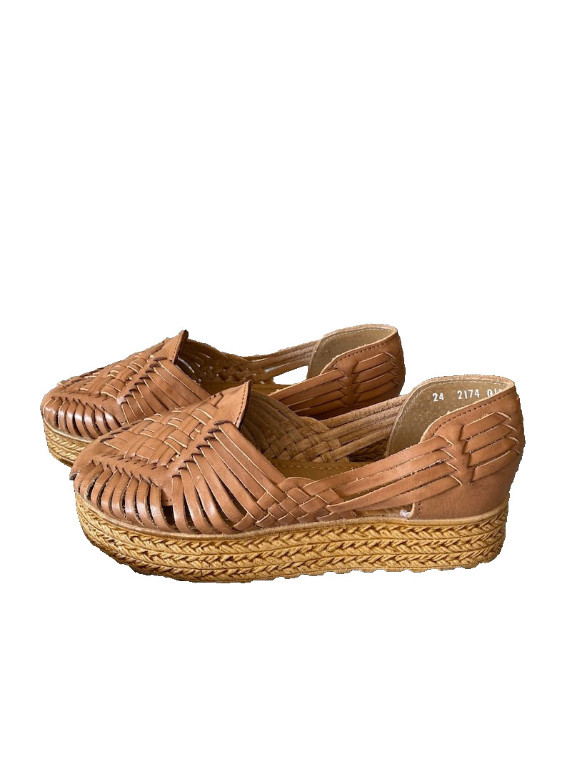 Tan Leather Huarache Espadrille Sandals Handmade Boho Shoes FREESHIP USA