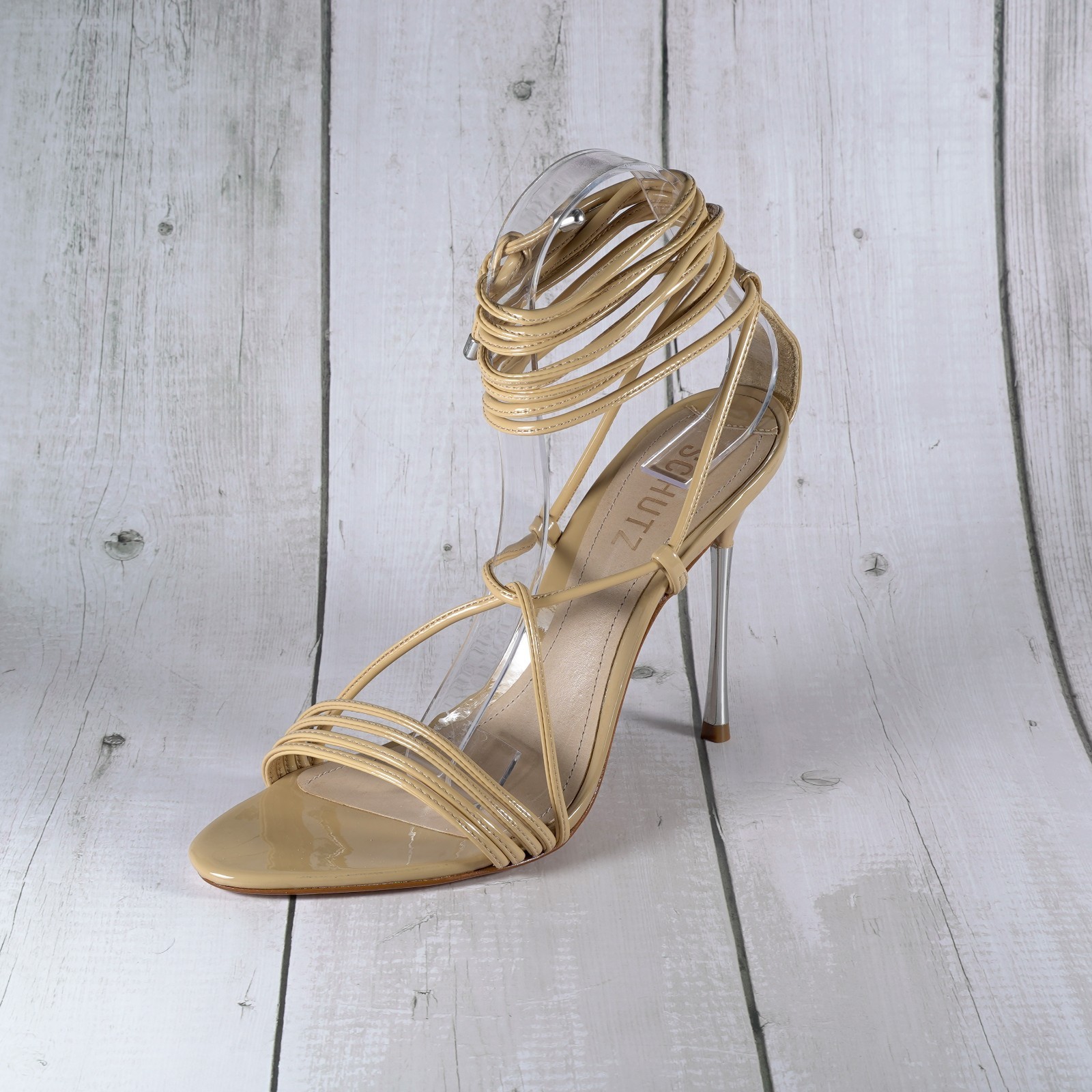 SCHUTZ Adeline Light Nude High Sandals 8.5 M