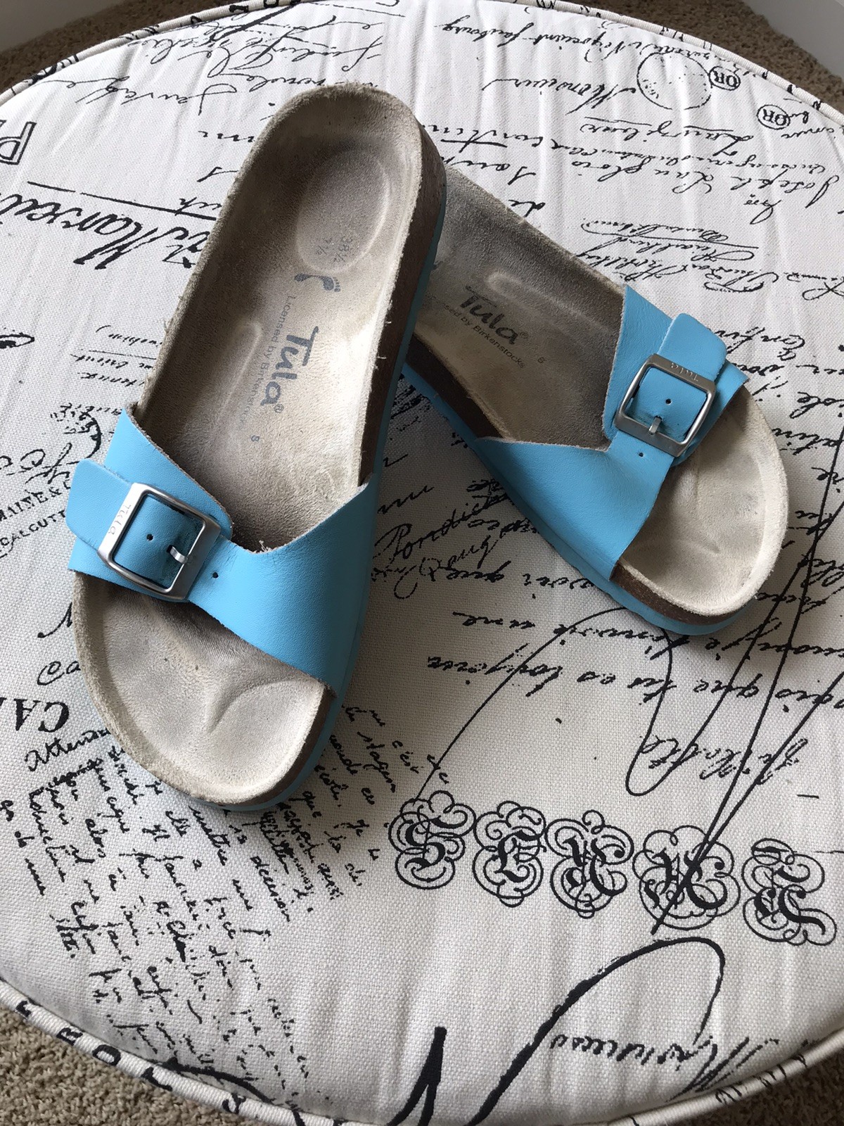 Tula Madrid by Birkenstock Slide Sandals Buckle Turquoise Blue Women’s 7.5 38.5