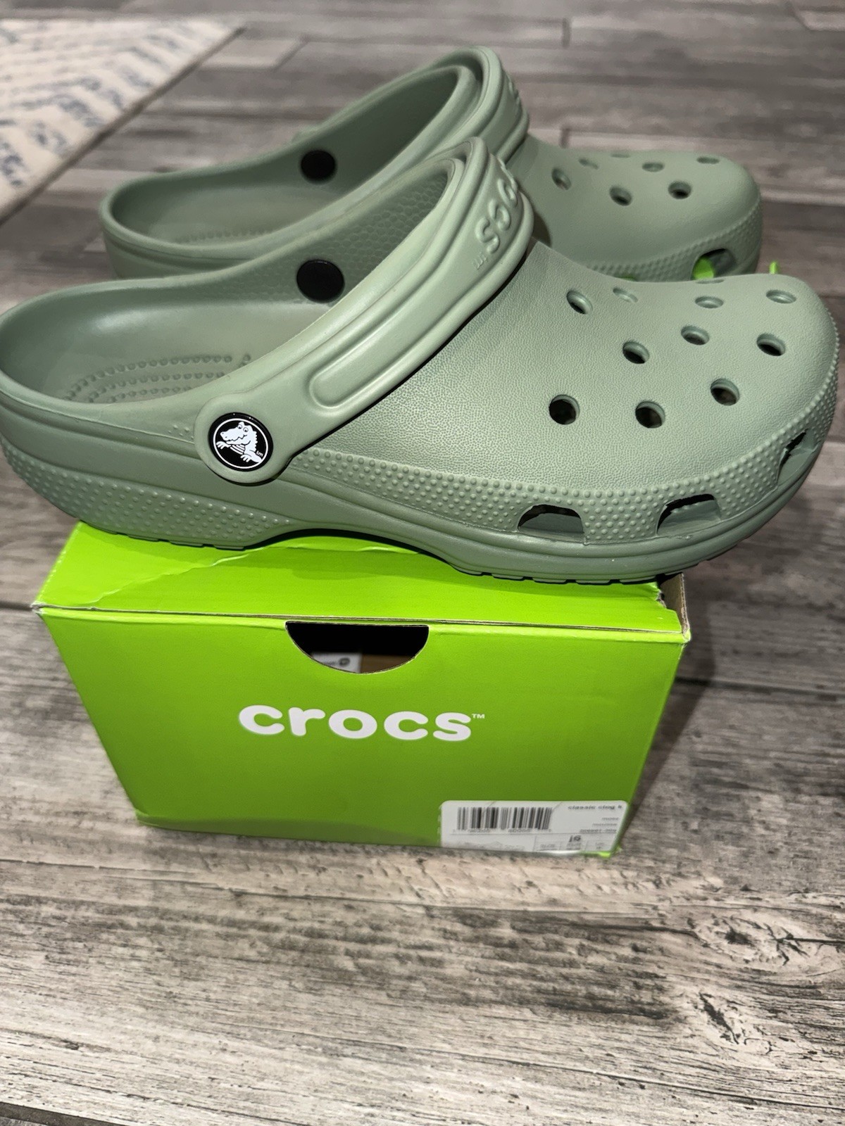 Crocs Classic Clog K Moss Comfort Lightweight Breathable Shoes J6