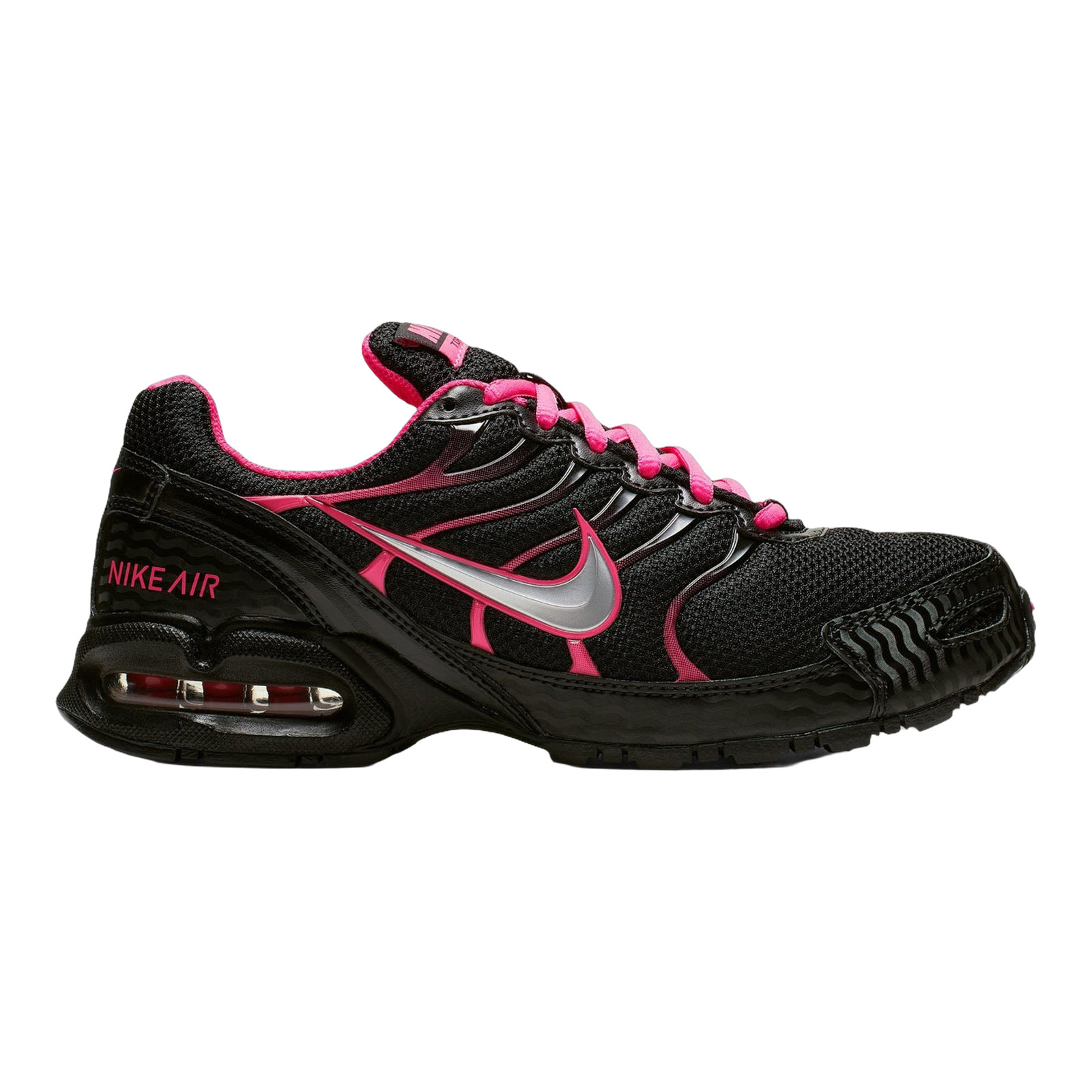 NIKE AIR MAX TORCH 4 Women 5-11 Lace Up Shoe Black Metallic Silver 343851-006