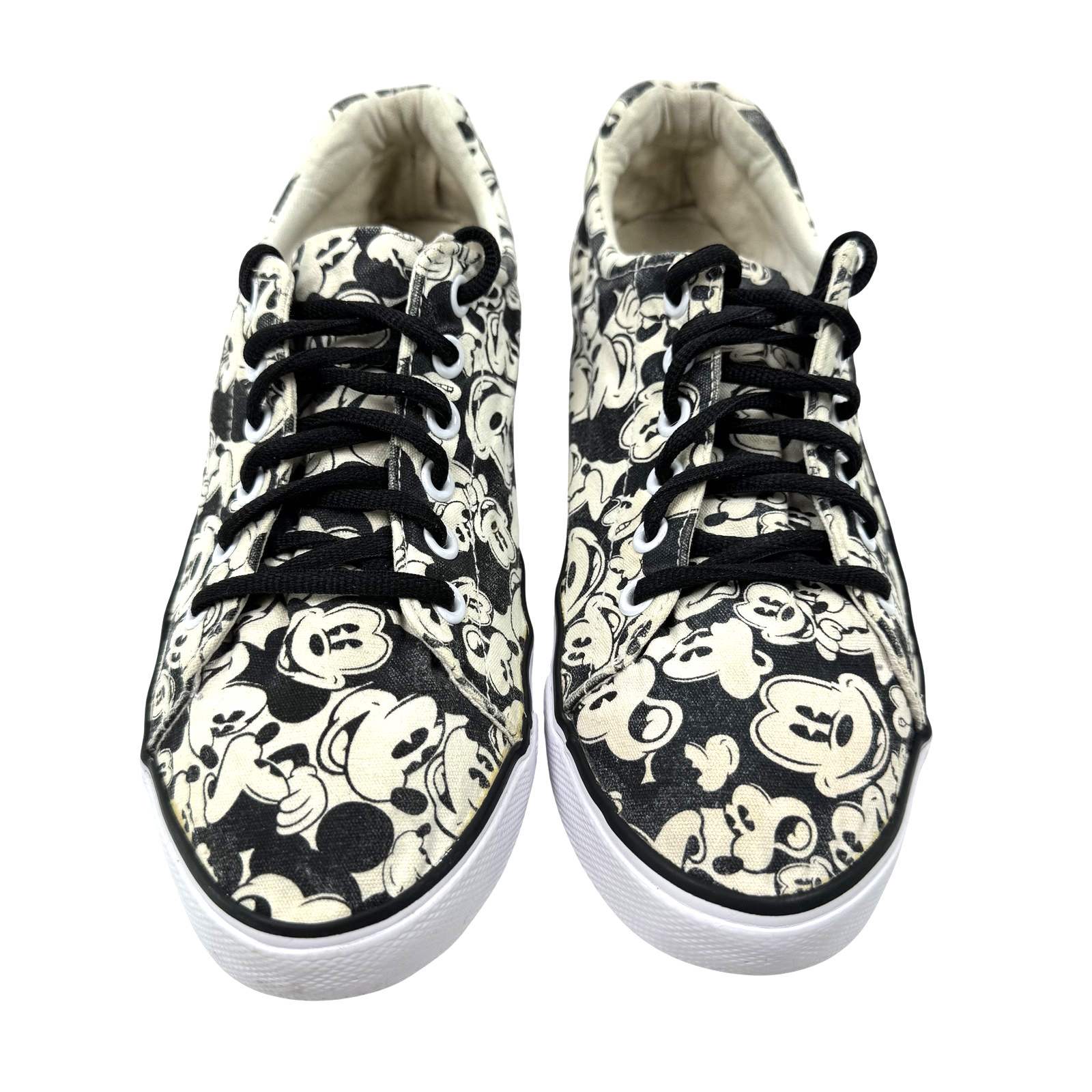 Disney Mickey Mouse Shoes Womens Size 8 Canvas Lace Up Cartoon Sneakers