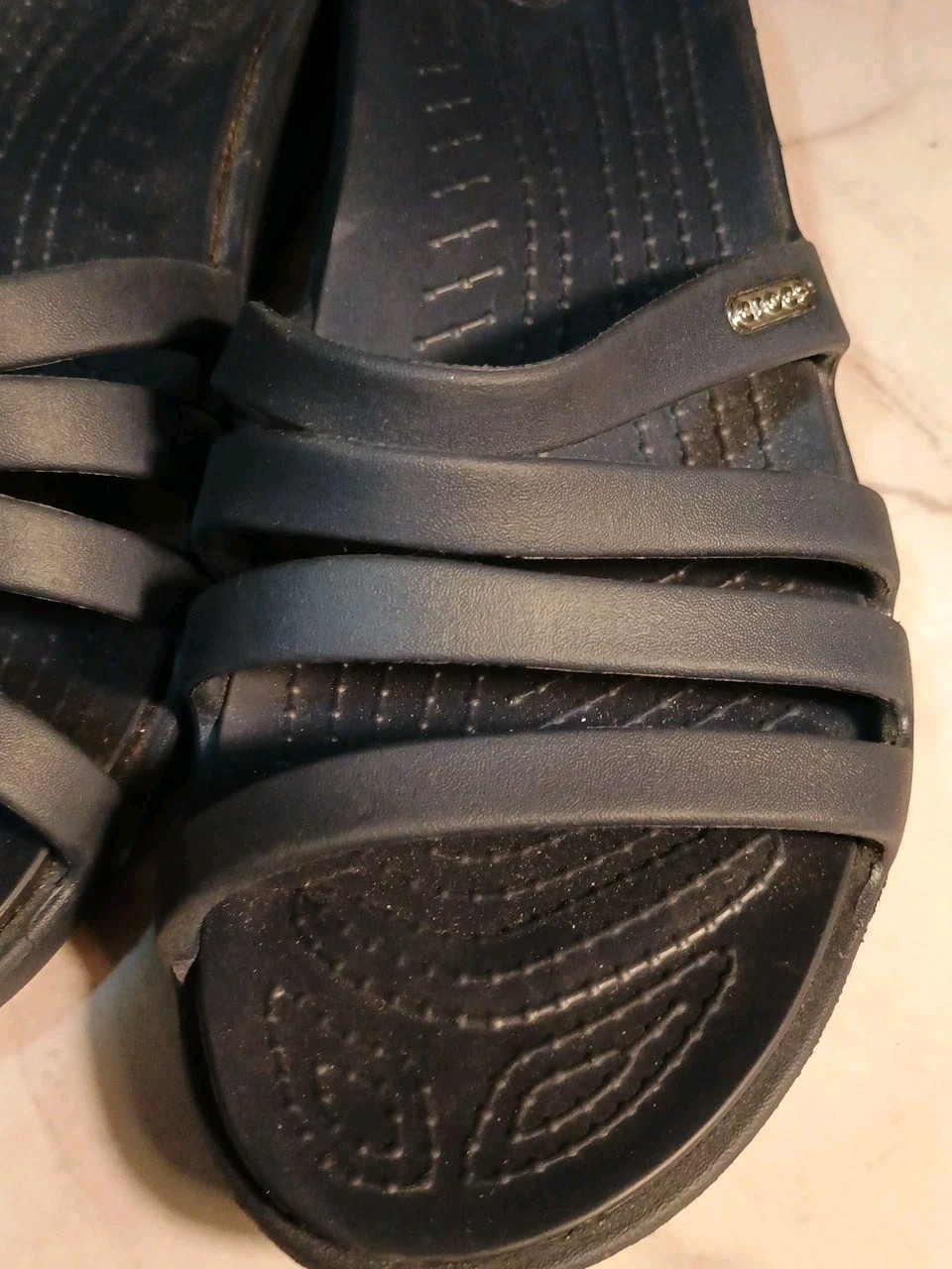 Crocs Rhonda Wedge Slide Comfort Navy Blue Sandals Women’s Size 11