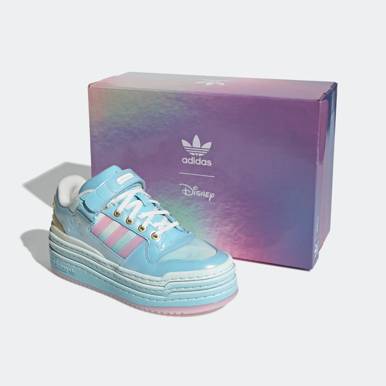 Adidas Triple Platform Disney Shoes Women’s Blue Pink GZ7005 Size 5.5 US✅