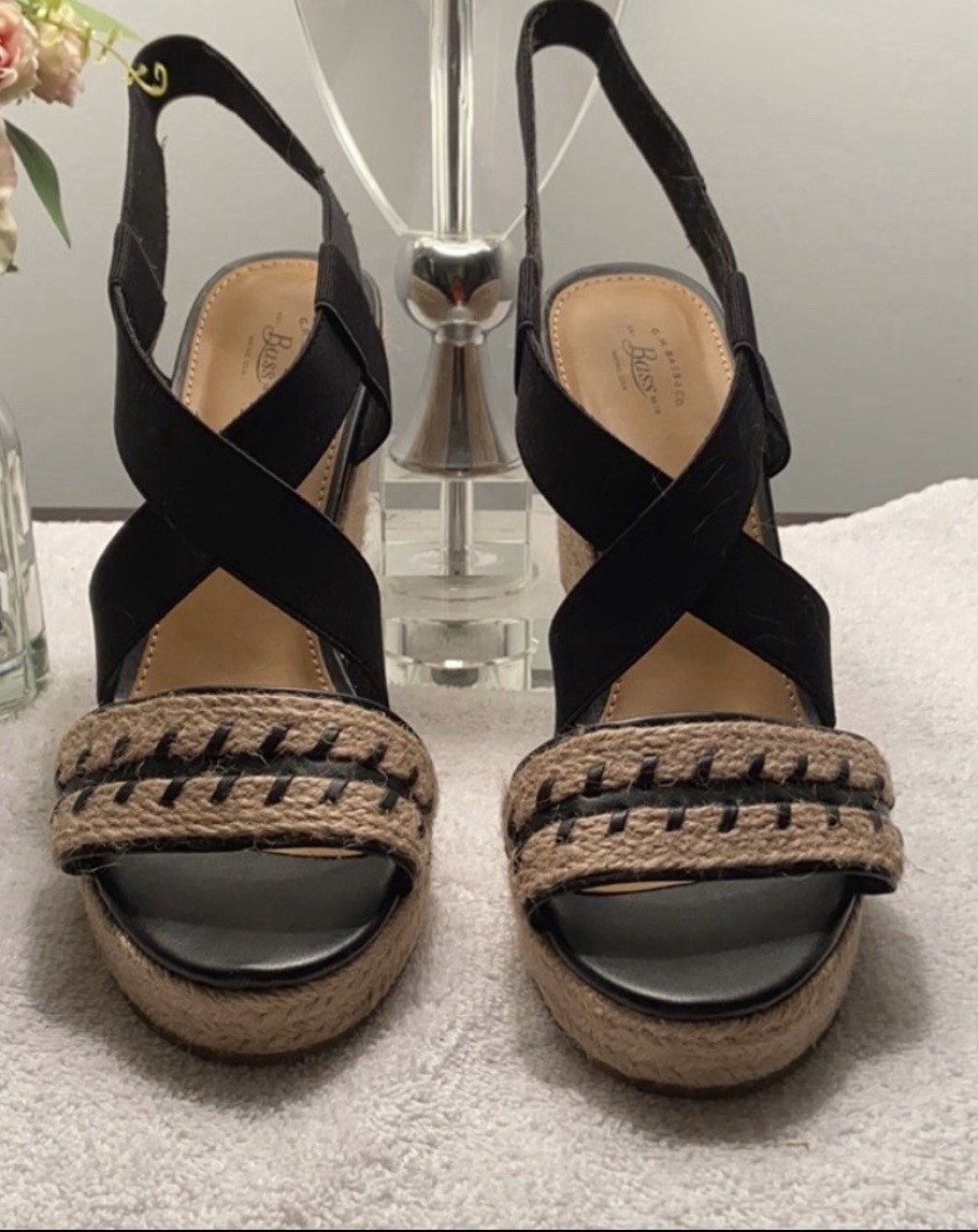 G.H. Bass & Co. Rylee 3-1/2” Wedge Espadrilles Sandal.