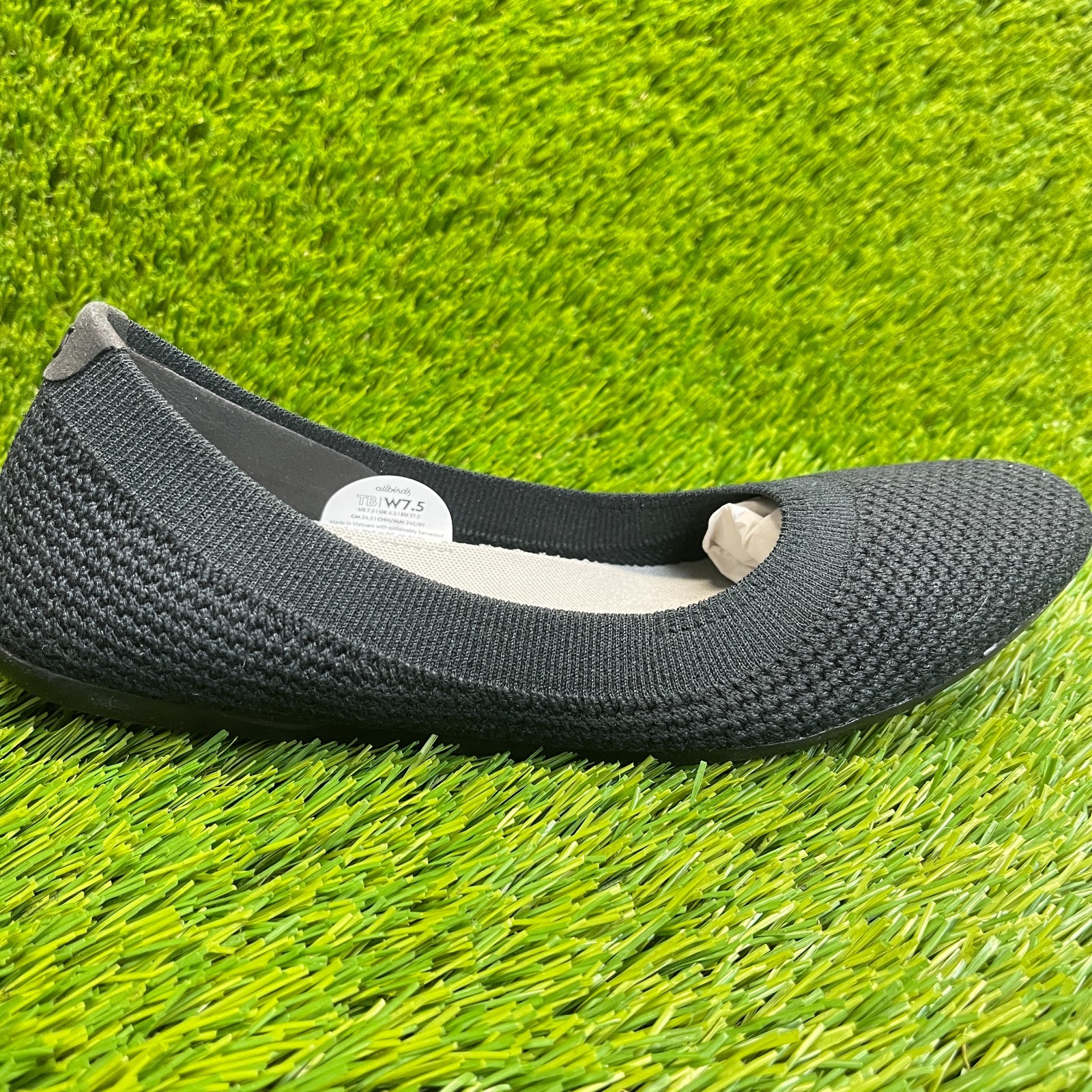 Allbirds Tree Breezer Womens Size 7.5 Black Casual Slip On Ballet Flats Shoes