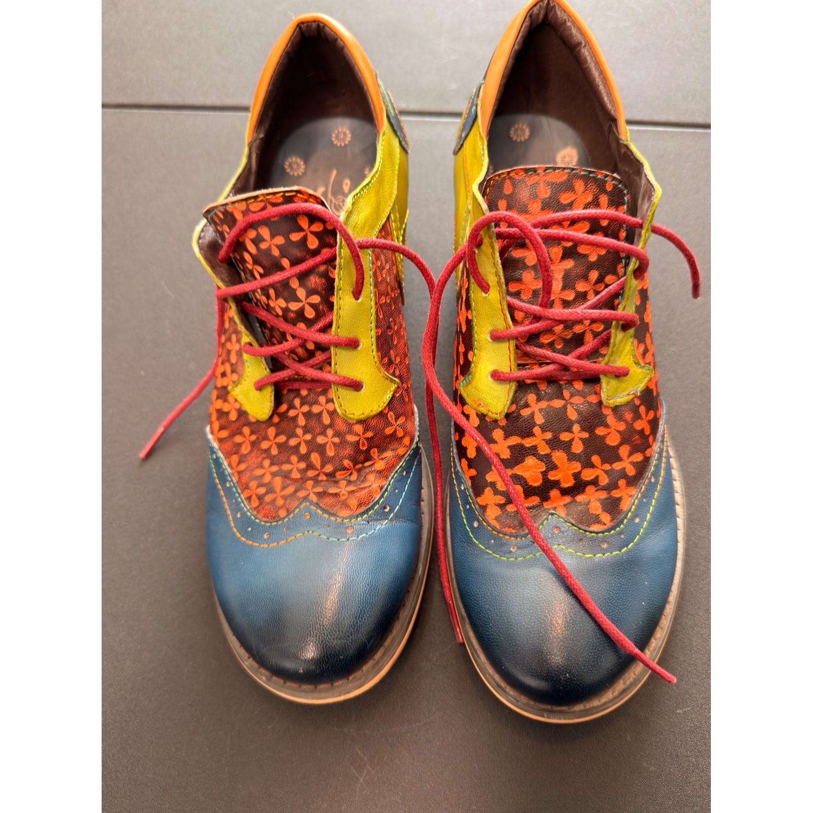 Luckyiu Iliyah Shoes Colorful Oxford Shoes Art to Wear Preppy Academia Floral