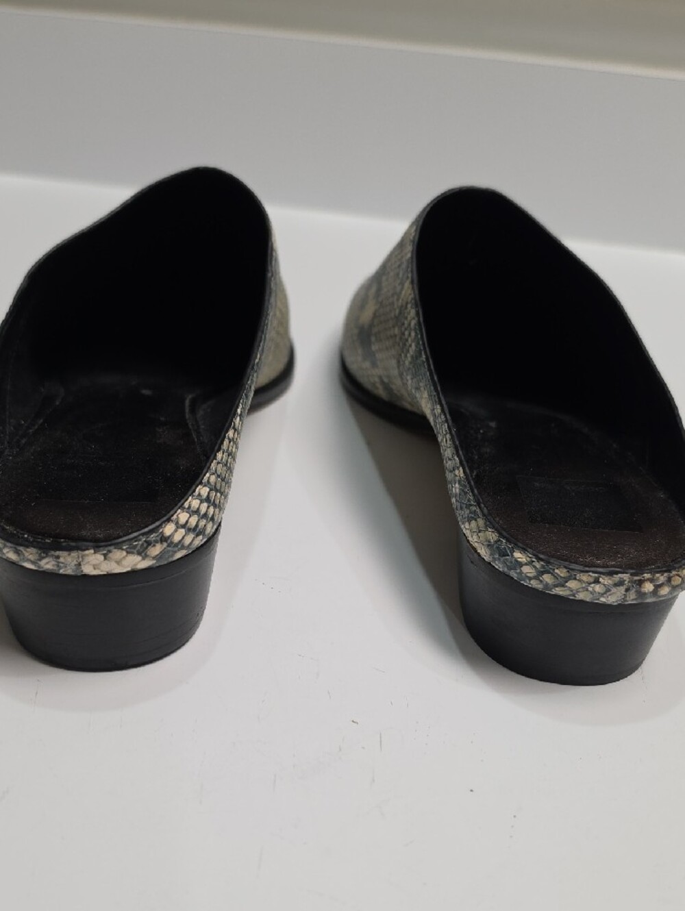 Dolce Vita Roya Snake-Embossed Print in Beige and Muted Blue/Teal – Size 11