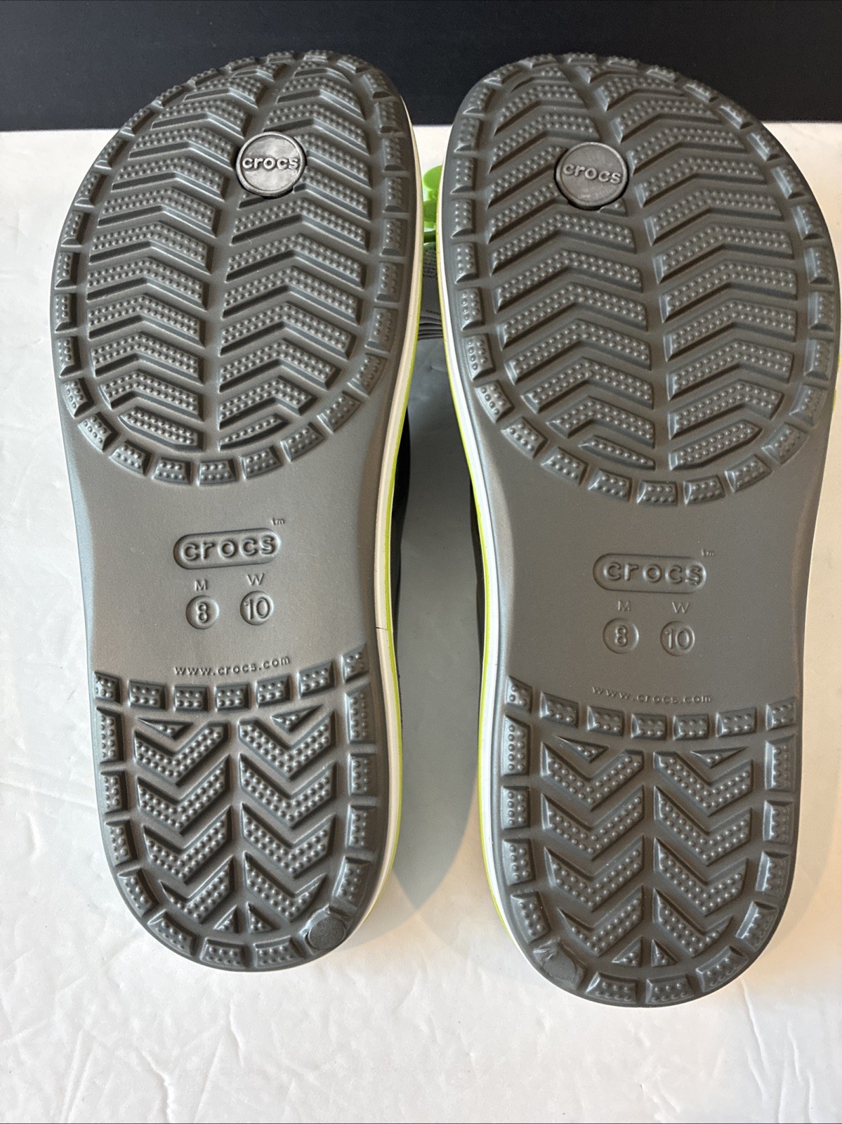 NWT Gray Crocs Bayaband Flips Men’s 8, Women’s 10