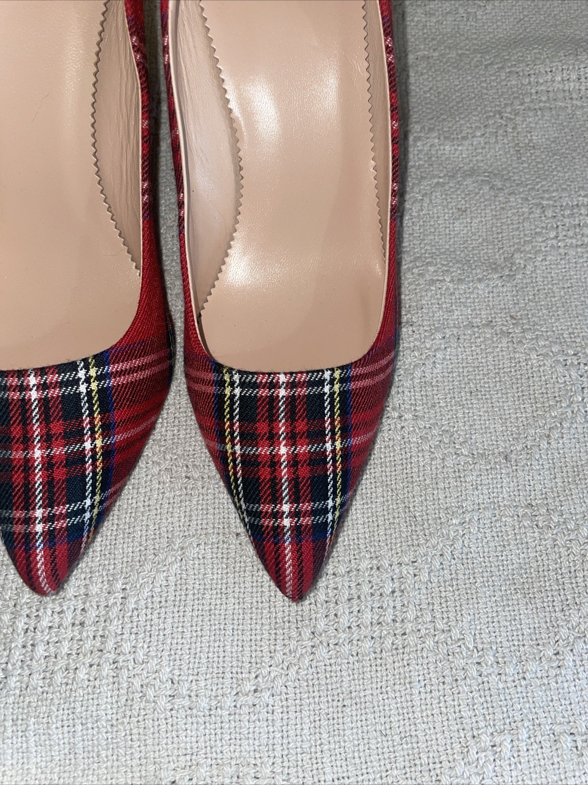 J. Crew Women’s Dress Heels Size 6 B Red Plaid Business Formal Going out NWOB