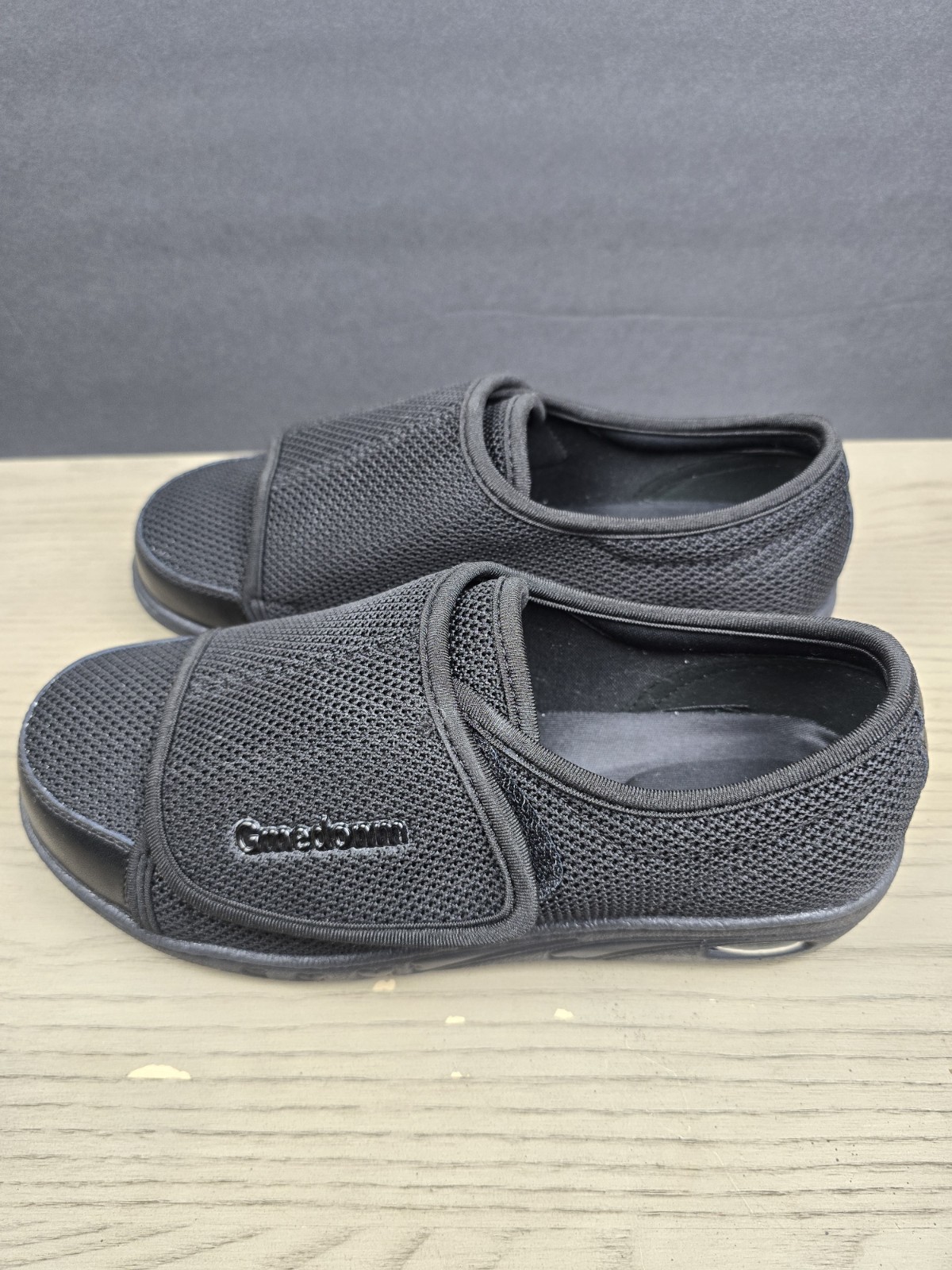 Gmedonm Adjustable Diabetic Lightweight Non-Slip Black Shoes Size 8.5 KJ228
