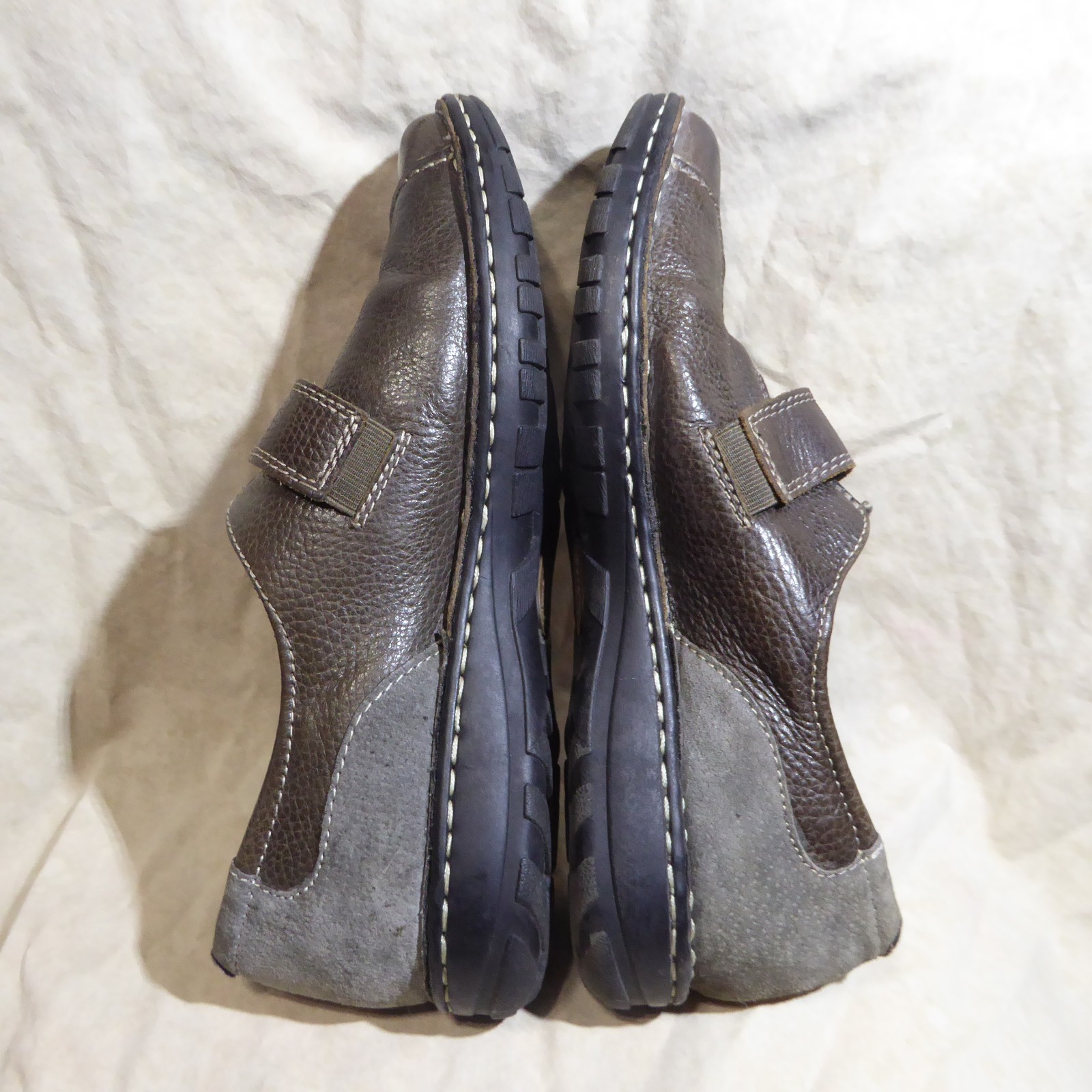 🩰 Earth Origins Monk Strap Clogs sz 10 M Rich Brown Leather; Stitched Details