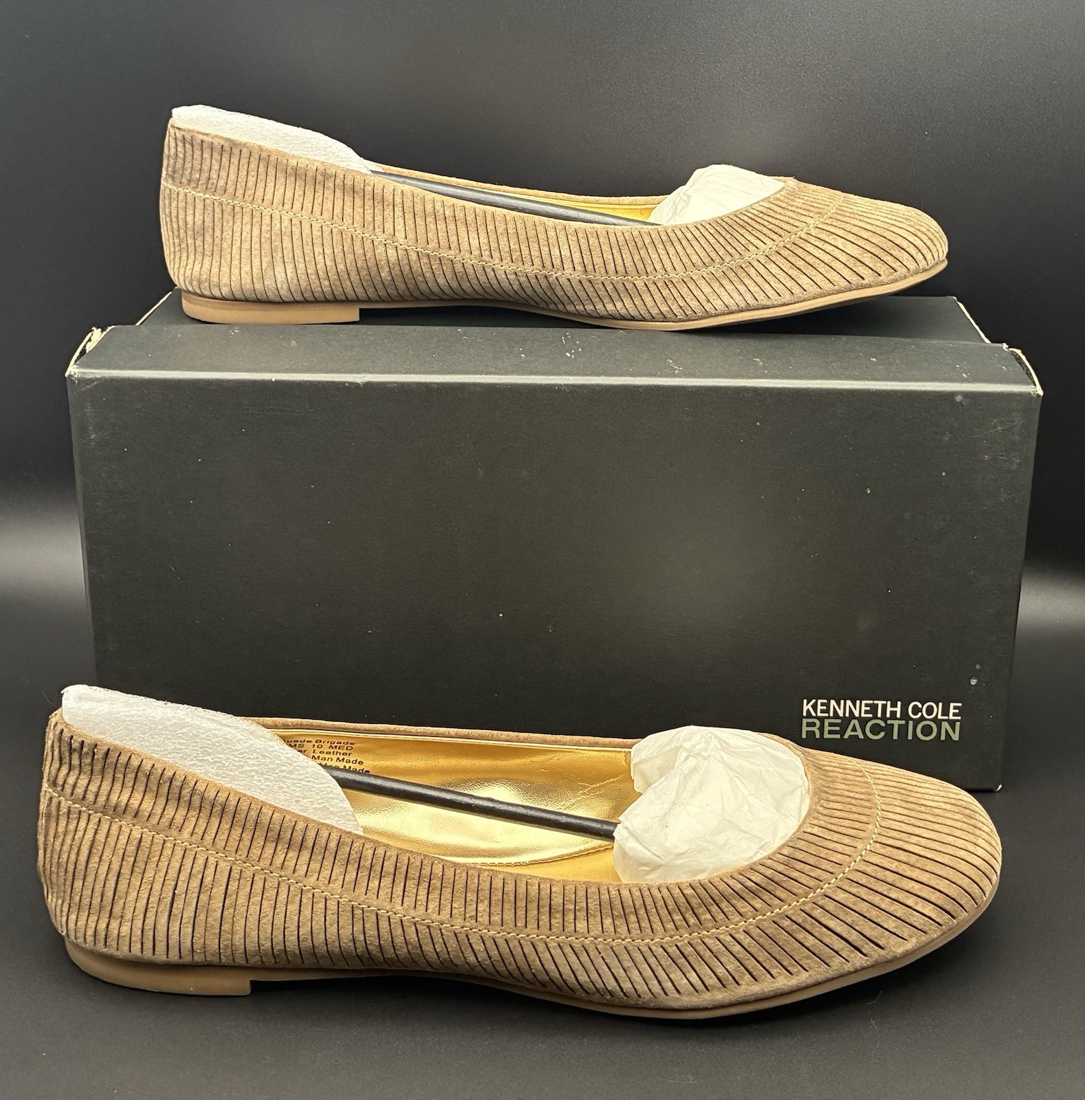 Kenneth Cole REACTION Suede Ballet Flats, Nude, 10 M