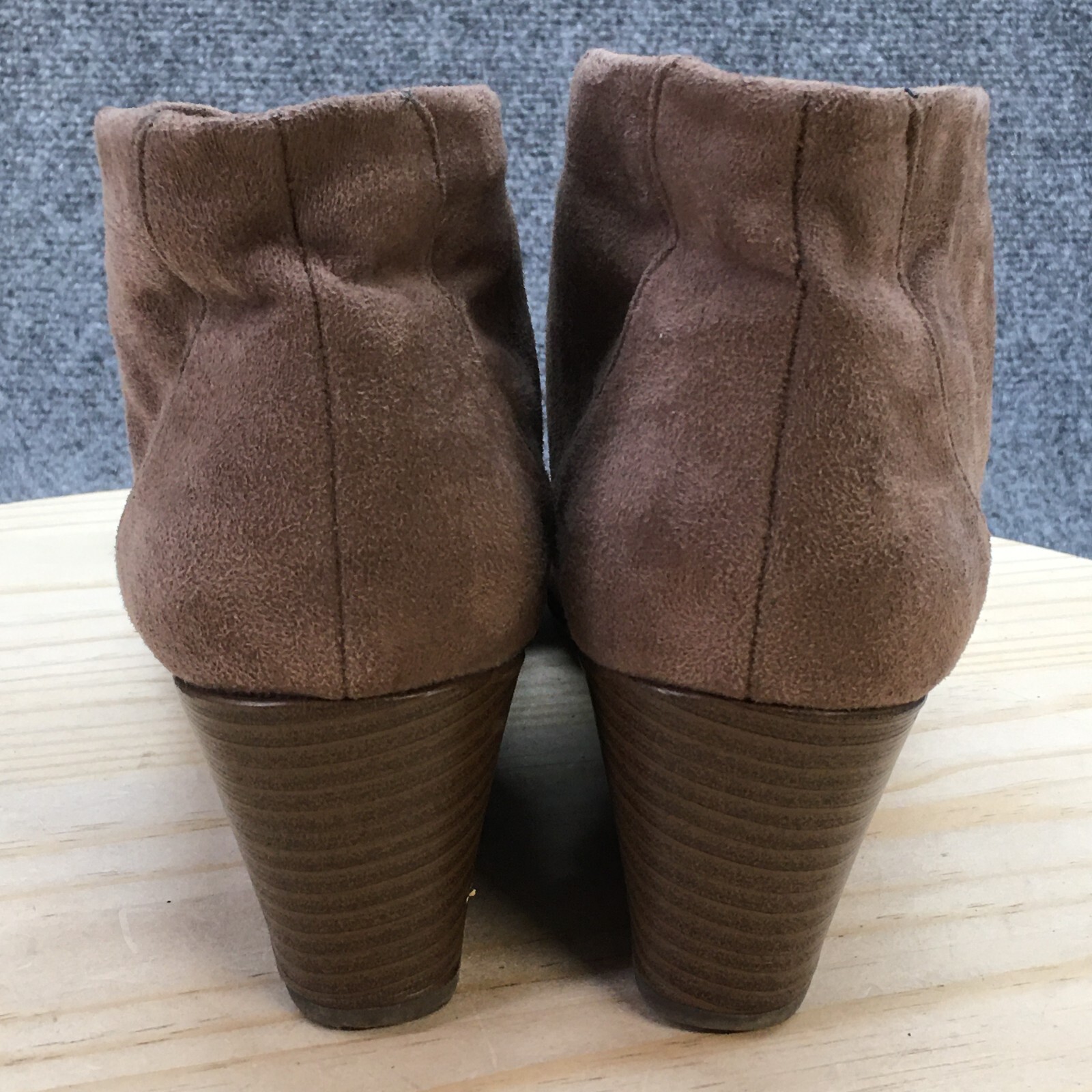 Dr Scholls Boots Womens 10 M Dakota Lace Up Wedge Ankle Booties Brown Fabric